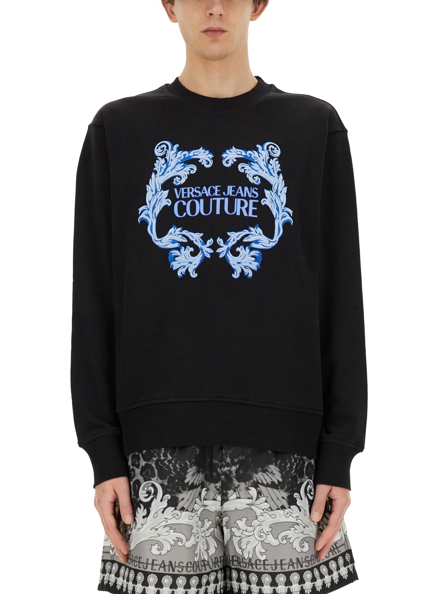 Versace Jeans Couture Sweatshirt With Logo In Black