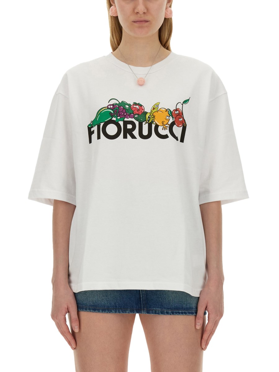 FIORUCCI T-SHIRT IN JERSEY DI COTONE CON STAMPA FRUIT