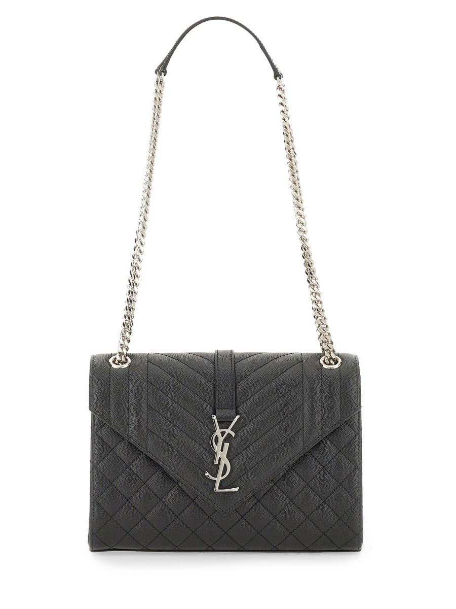 SAINT LAURENT BORSA ENVELOPE MEDIUM IN PELLE TRAPUNTATA GRAIN DE POUDRE Eleonora Bonucci