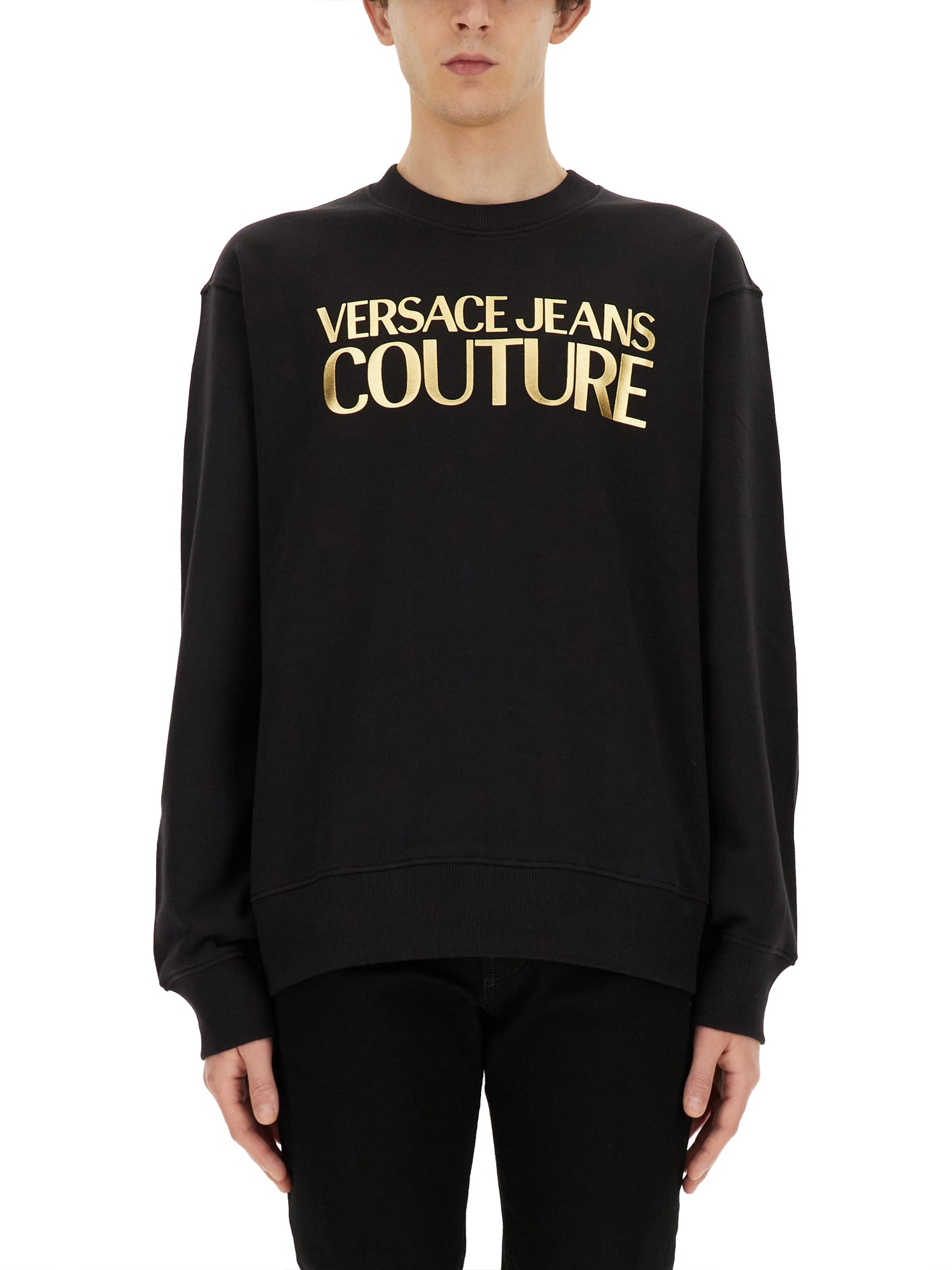 Versace Jeans Couture Sweatshirt With Logo In Black