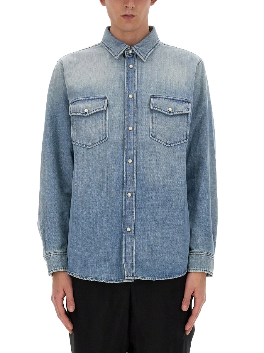 SAINT LAURENT CAMICIA OVERSIZE IN DENIM GIAPPONESE