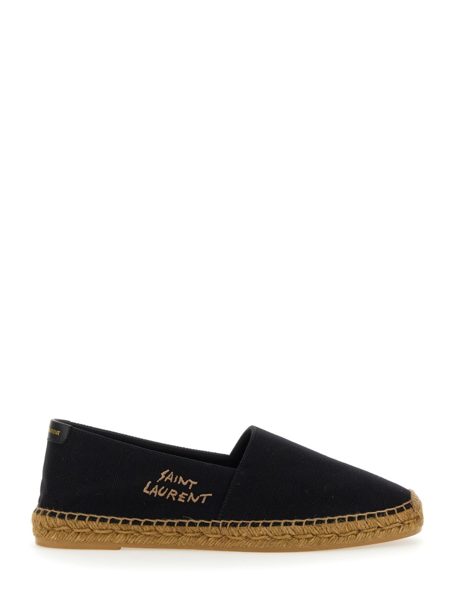 SAINT LAURENT ESPADRILLA IN TELA CON LOGO RICAMATO