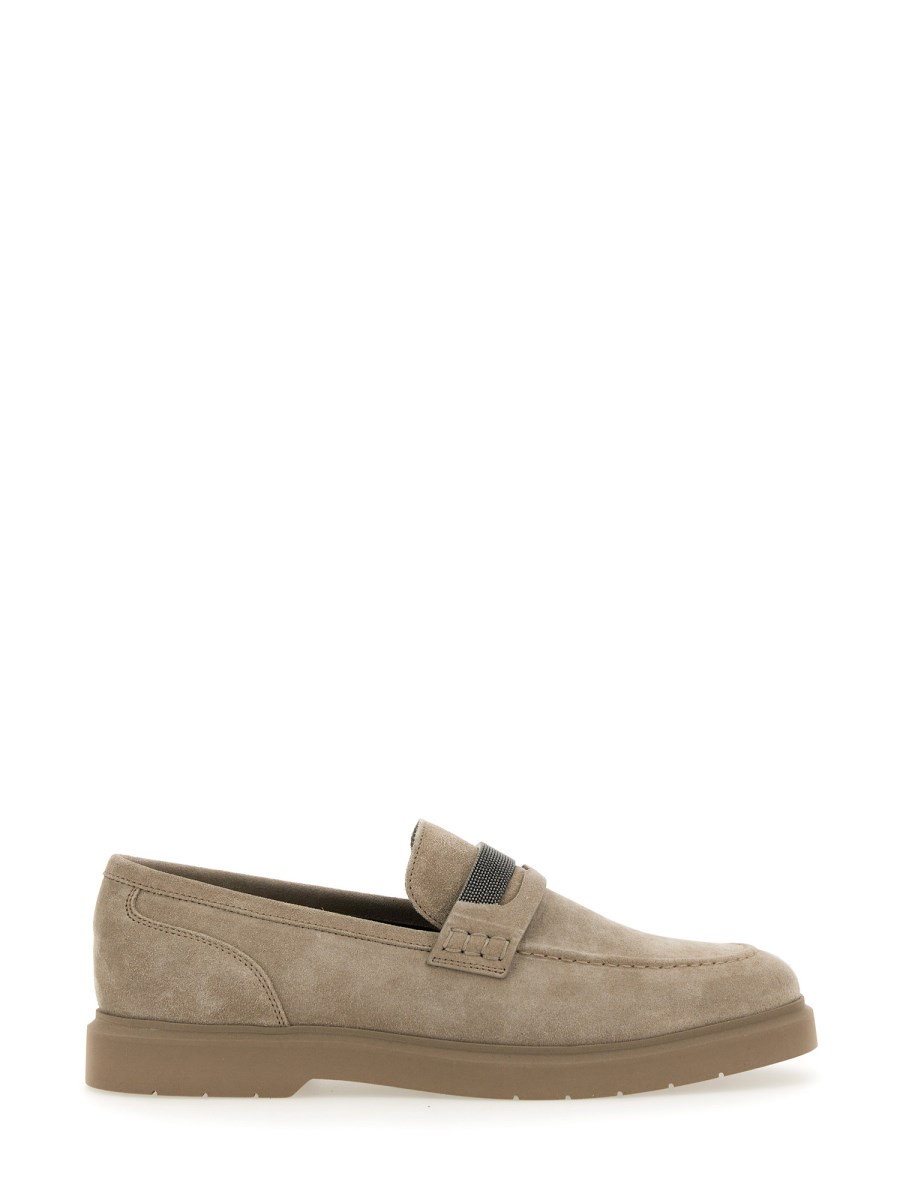 BRUNELLO CUCINELLI LOAFER PENNY IN CAMOSCIO CON MONILE