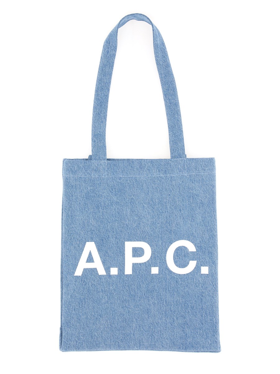 A.P.C. BORSA SHOPPING LOU IN DENIM DI COTONE