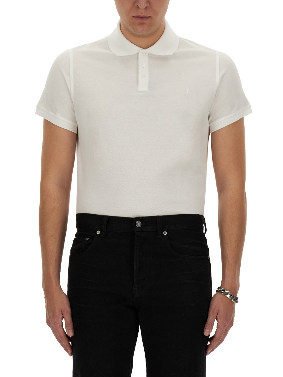 SAINT LAURENT POLO MONOGRAM IN PIQUÉ DI COTONE