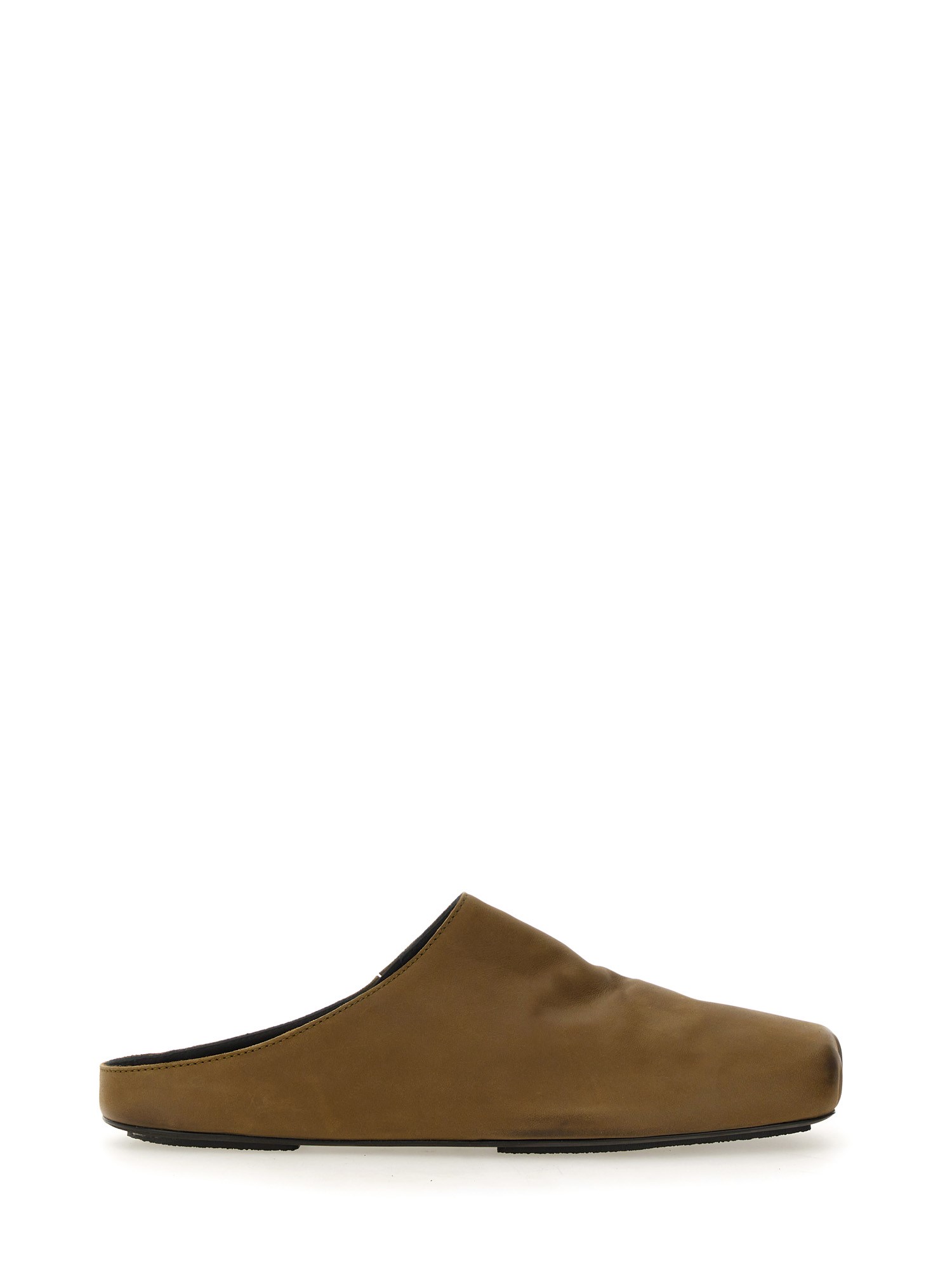 Uma Wang Square-toe Leather Mules In Green