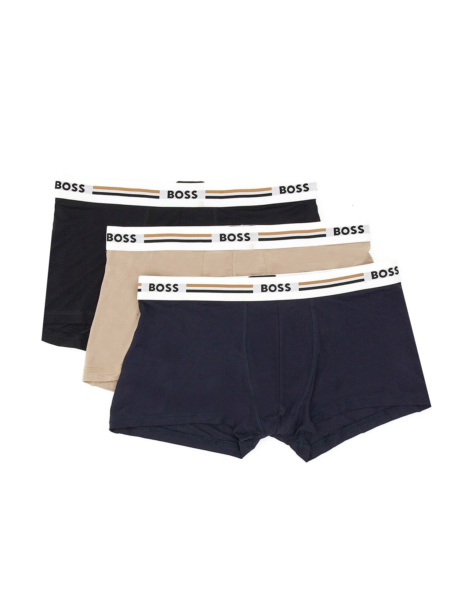 Shop Hugo Boss Pack Of Three Boxers In Multicolour
