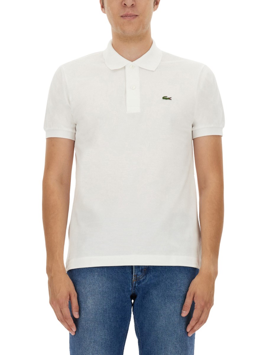 LACOSTE POLO IN PIQUE DI COTONE CON LOGO