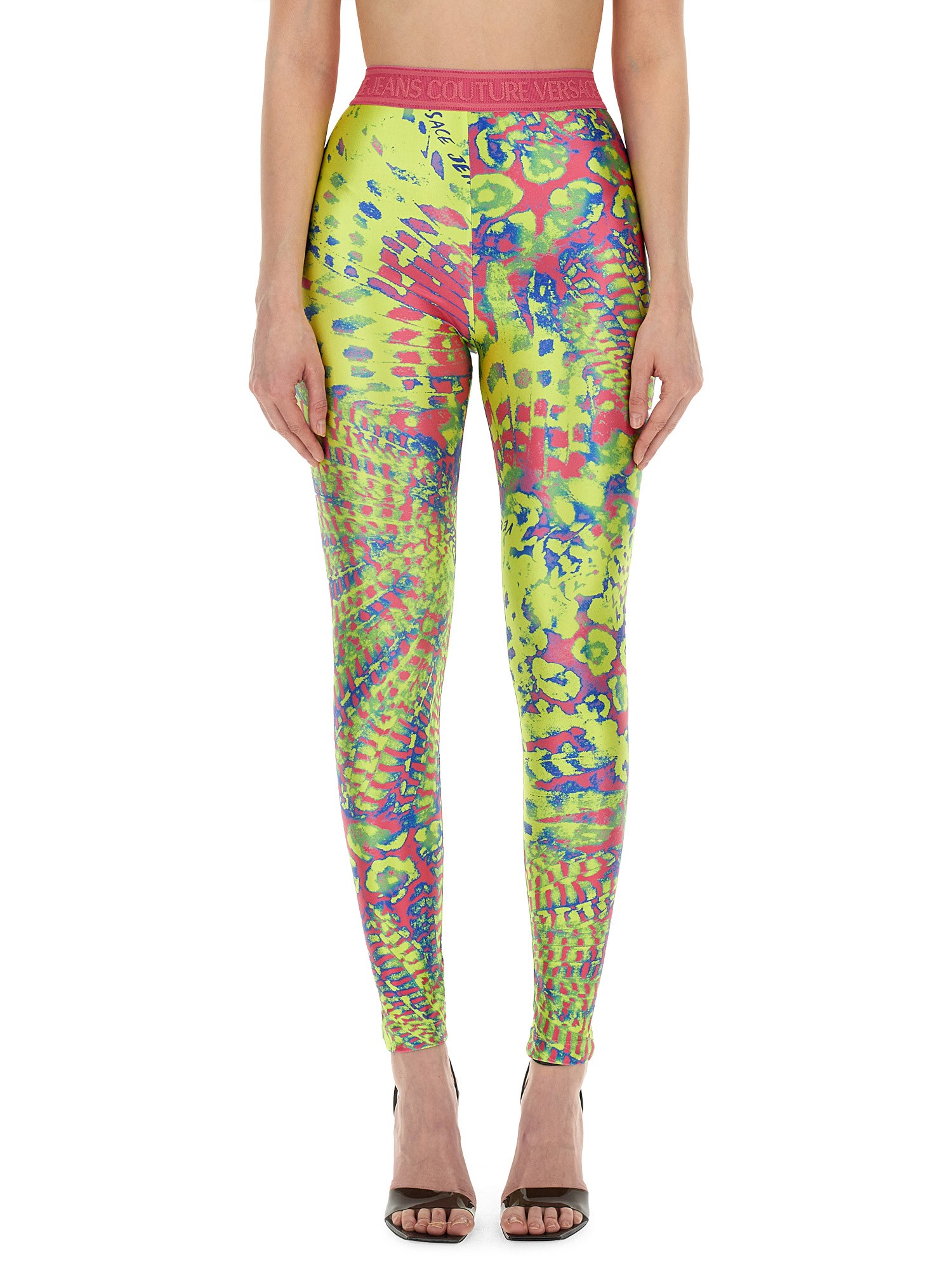 versace jeans couture leggings with print