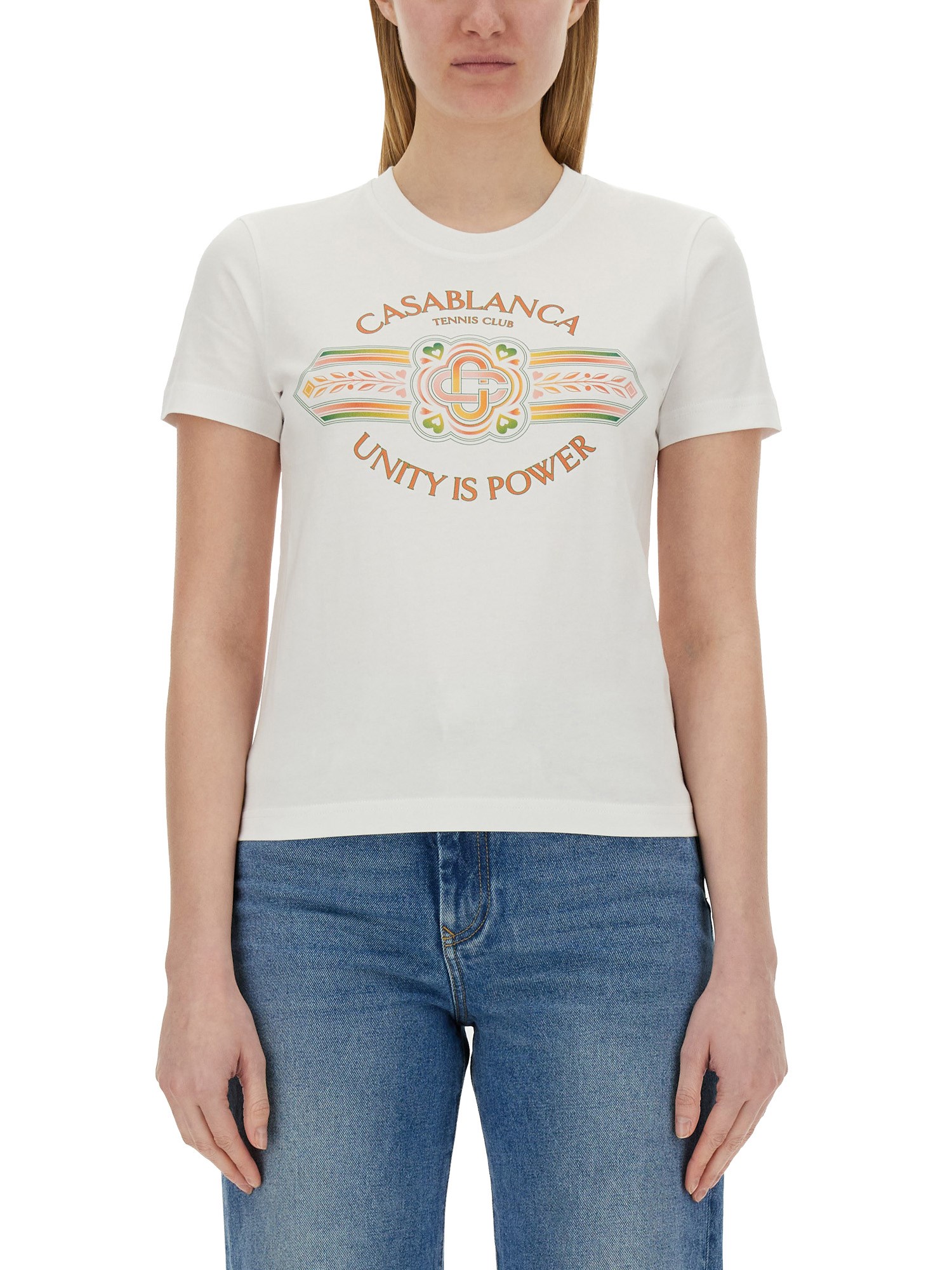 Shop Casablanca T-shirt With Print In White