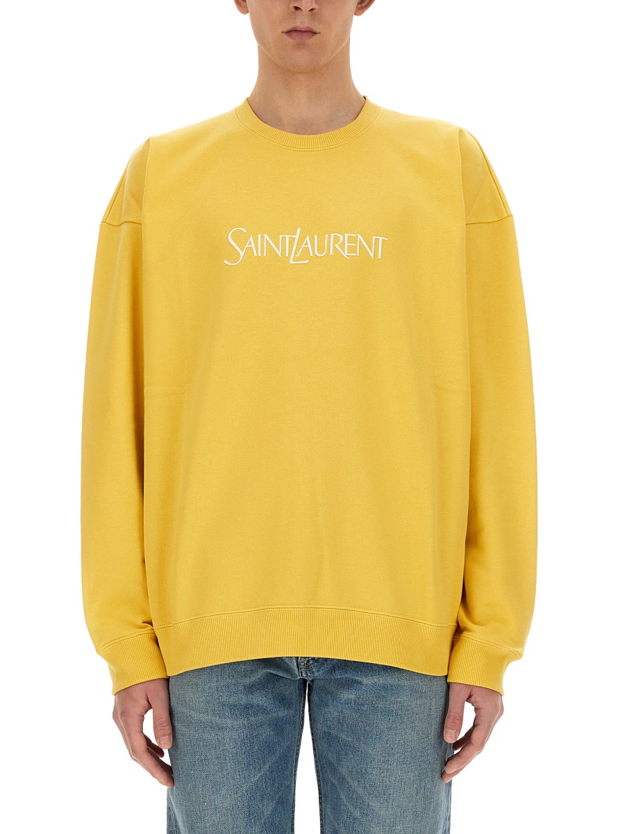 SAINT LAURENT FELPA CON LOGO IN COTONE