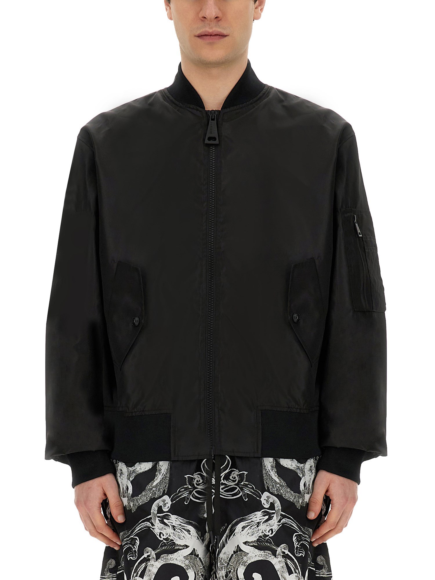 Versace Jeans Couture Technical Fabric Jacket In Black