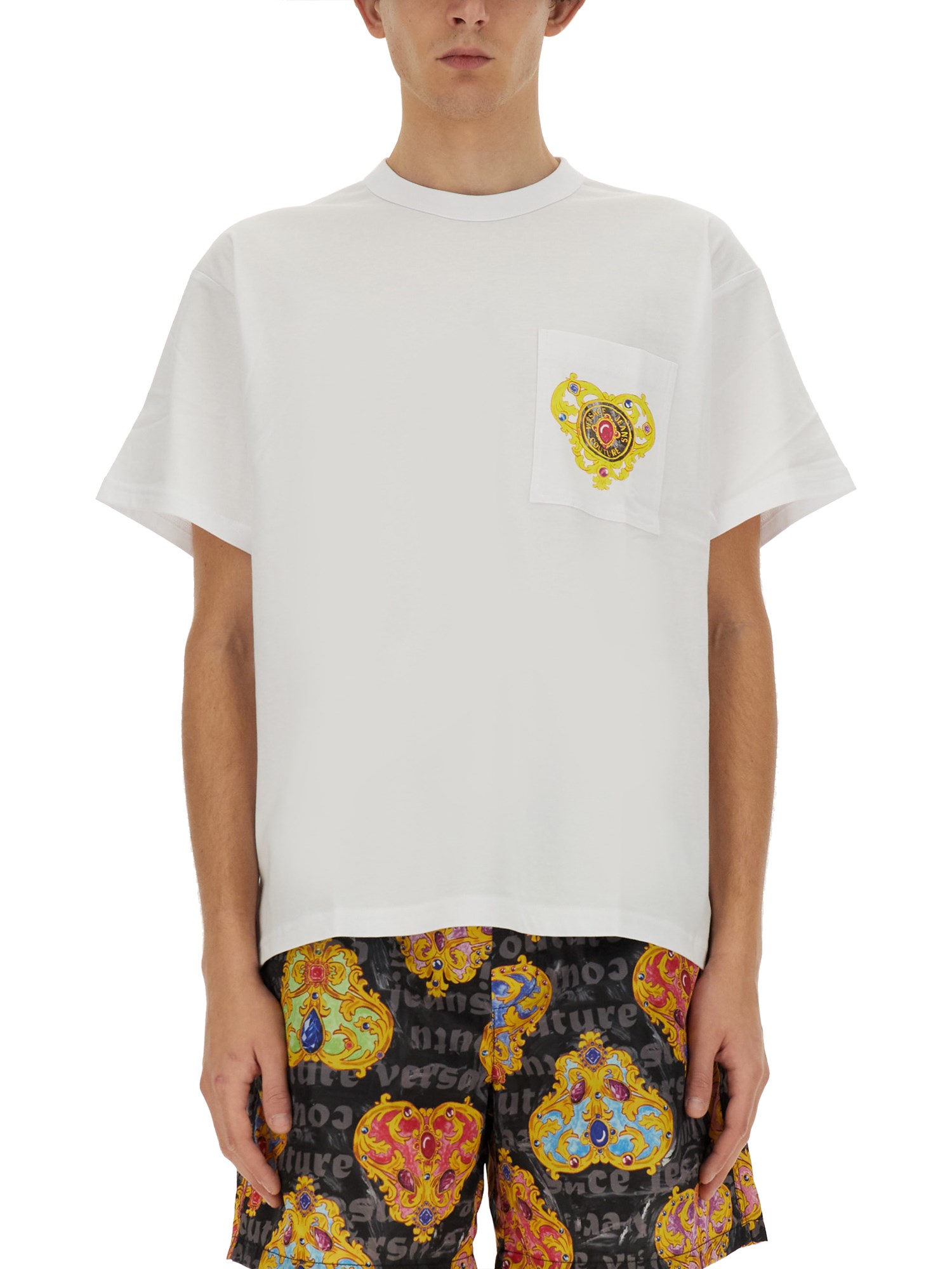 Shop Versace Jeans Couture "heart Couture" T-shirt In White