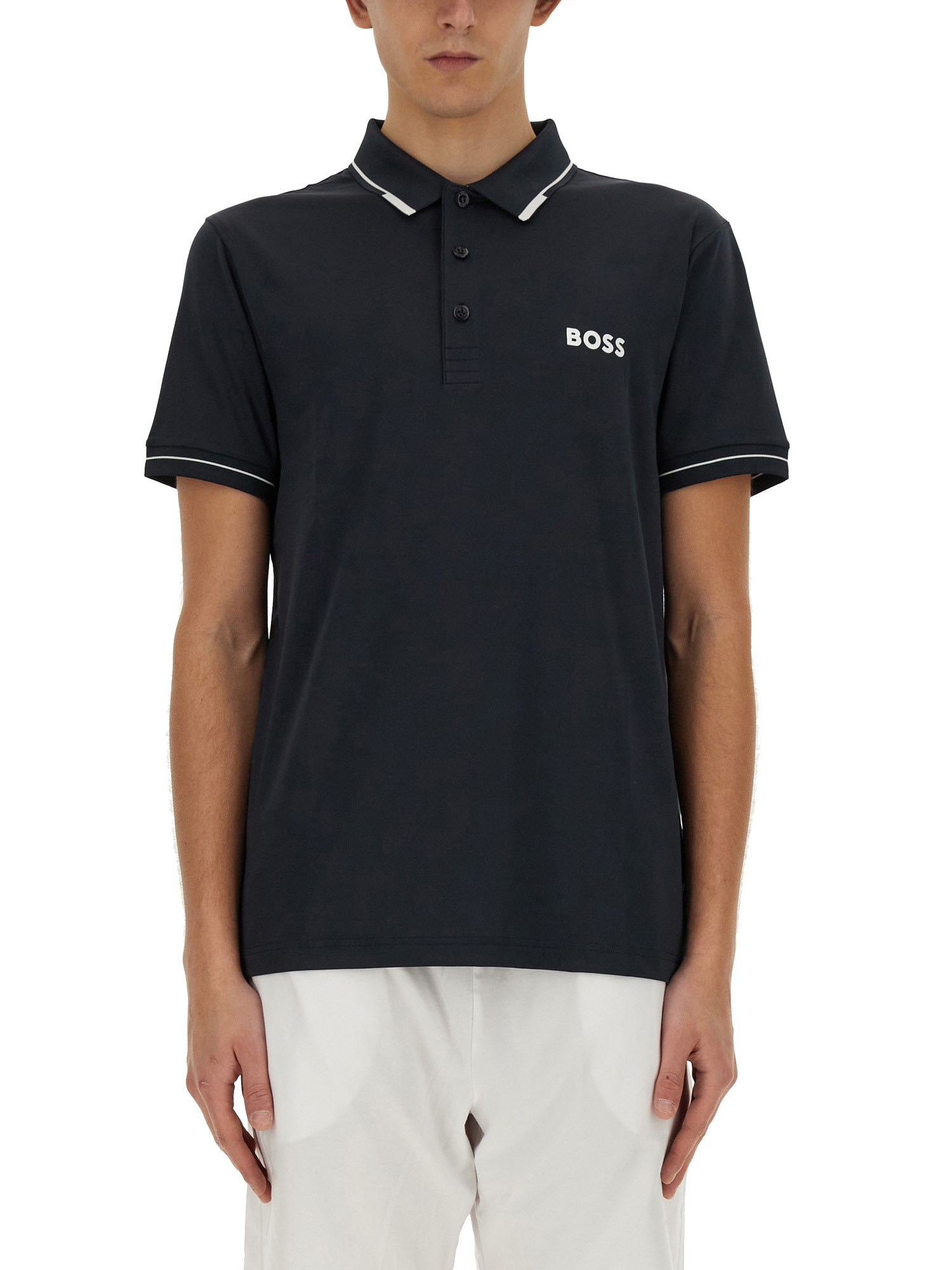 Hugo Boss Polo With Logo In Blue