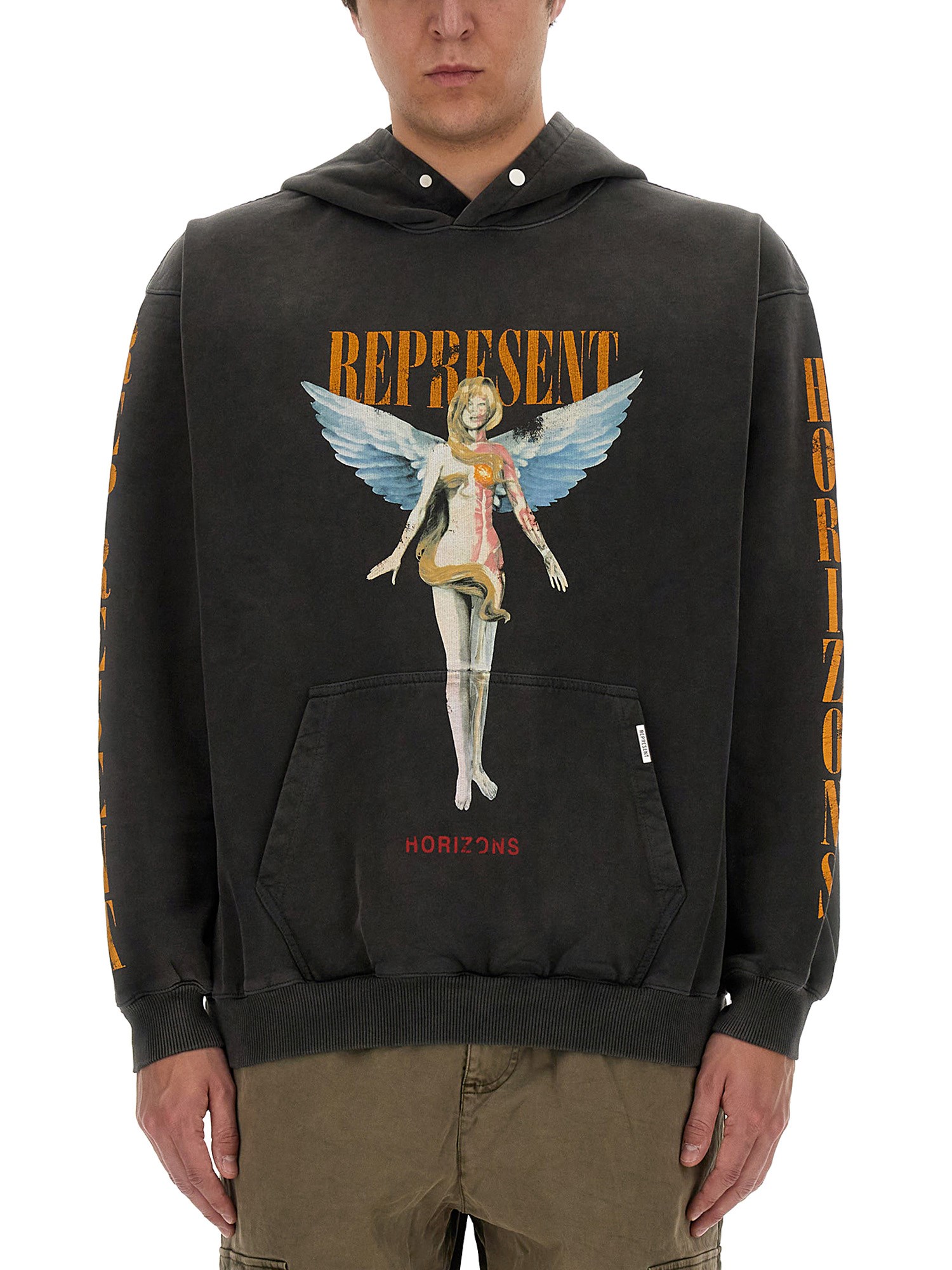 Shop Represent "reborn" Sweatshirt In Black