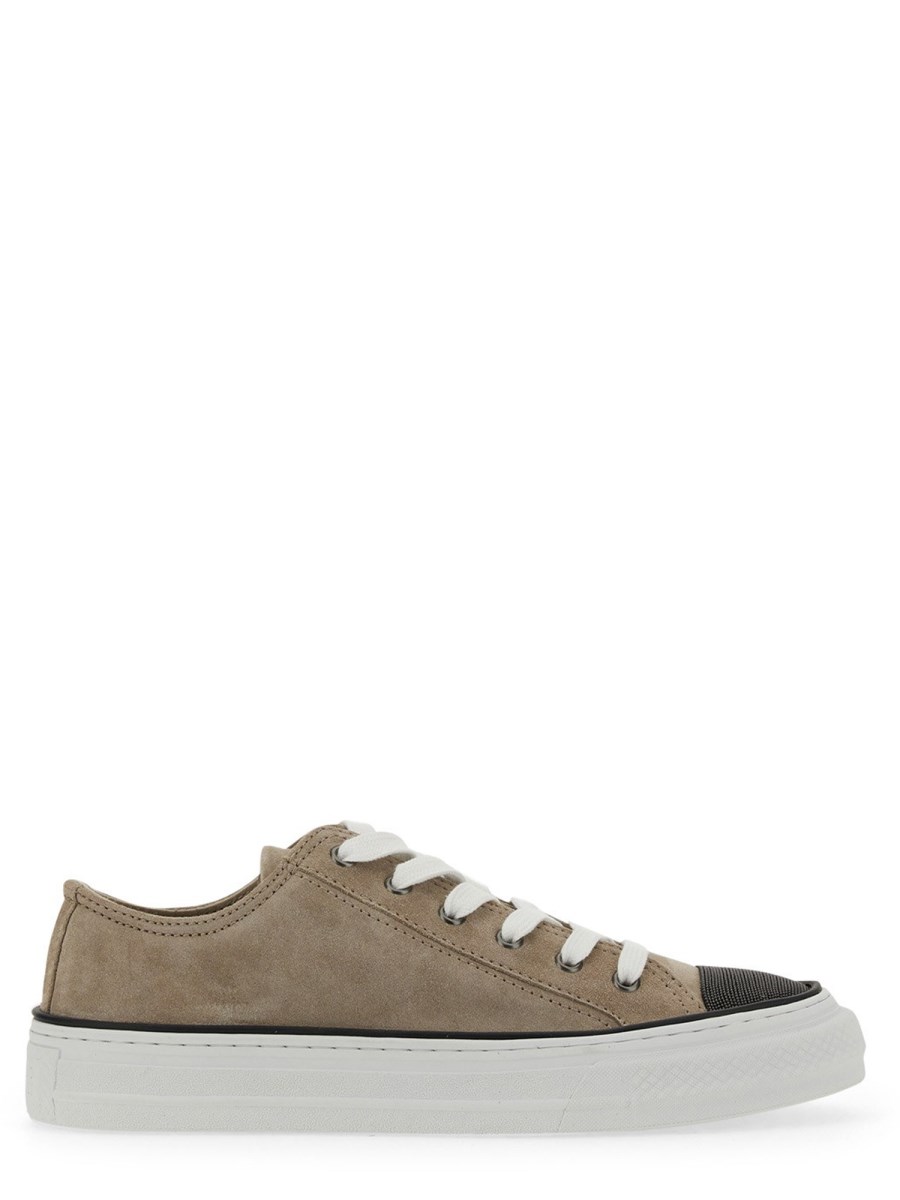 BRUNELLO CUCINELLI SNEAKER IN SUEDE CON PRECIOUS TOE