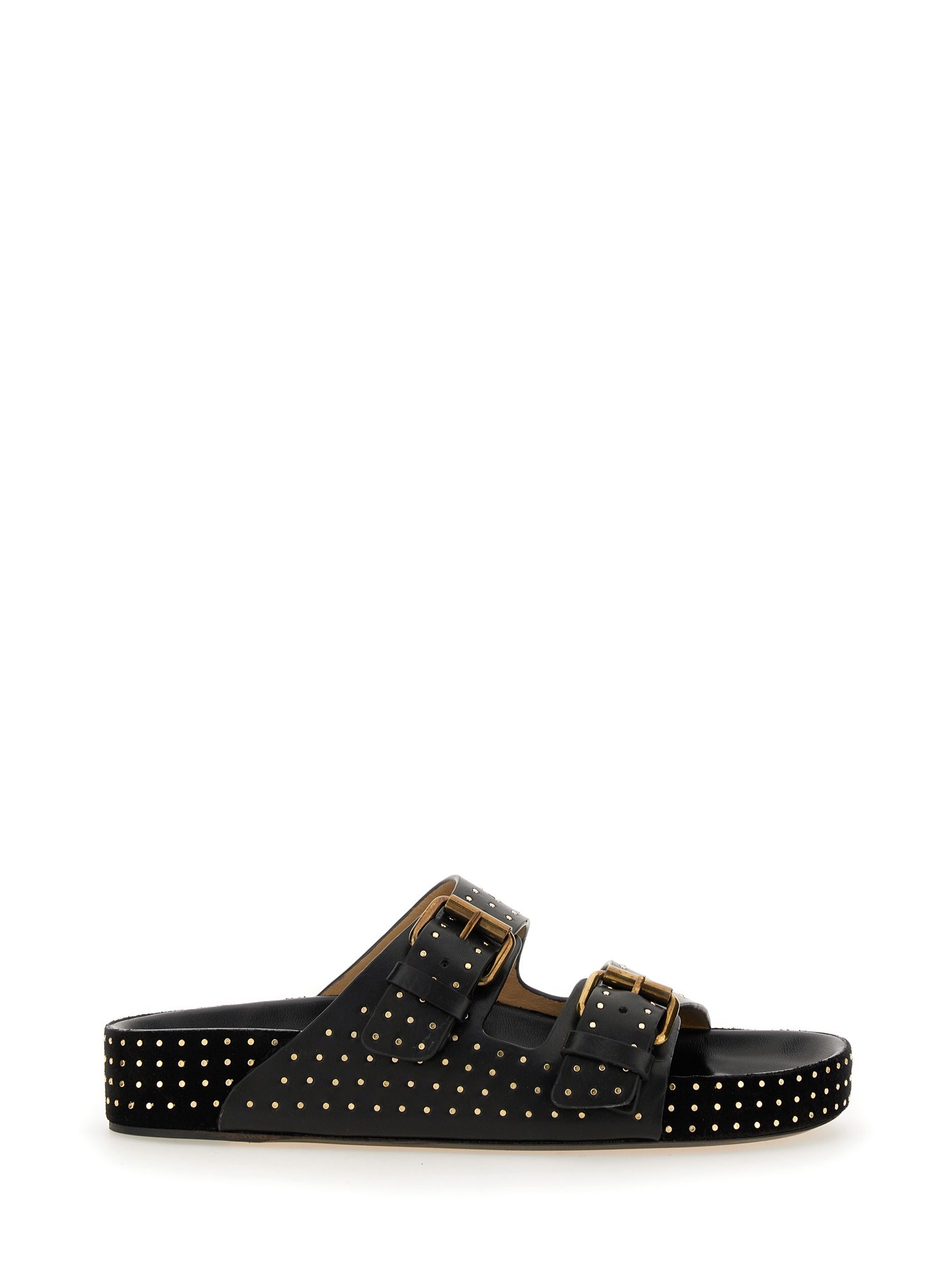 Isabel Marant Black Lennyo Buckle Sandals In Black
