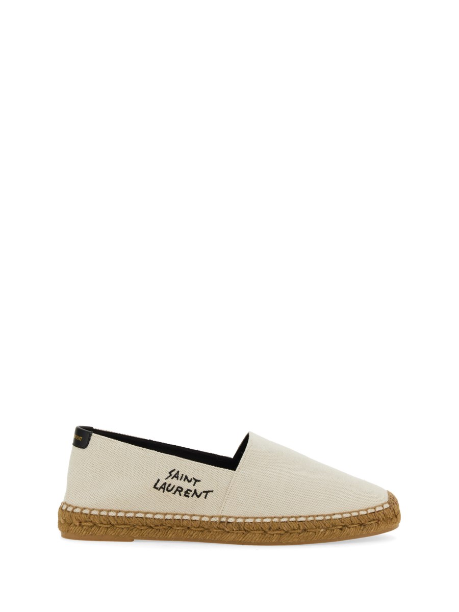 SAINT LAURENT ESPADRILLA IN TELA CON LOGO RICAMATO