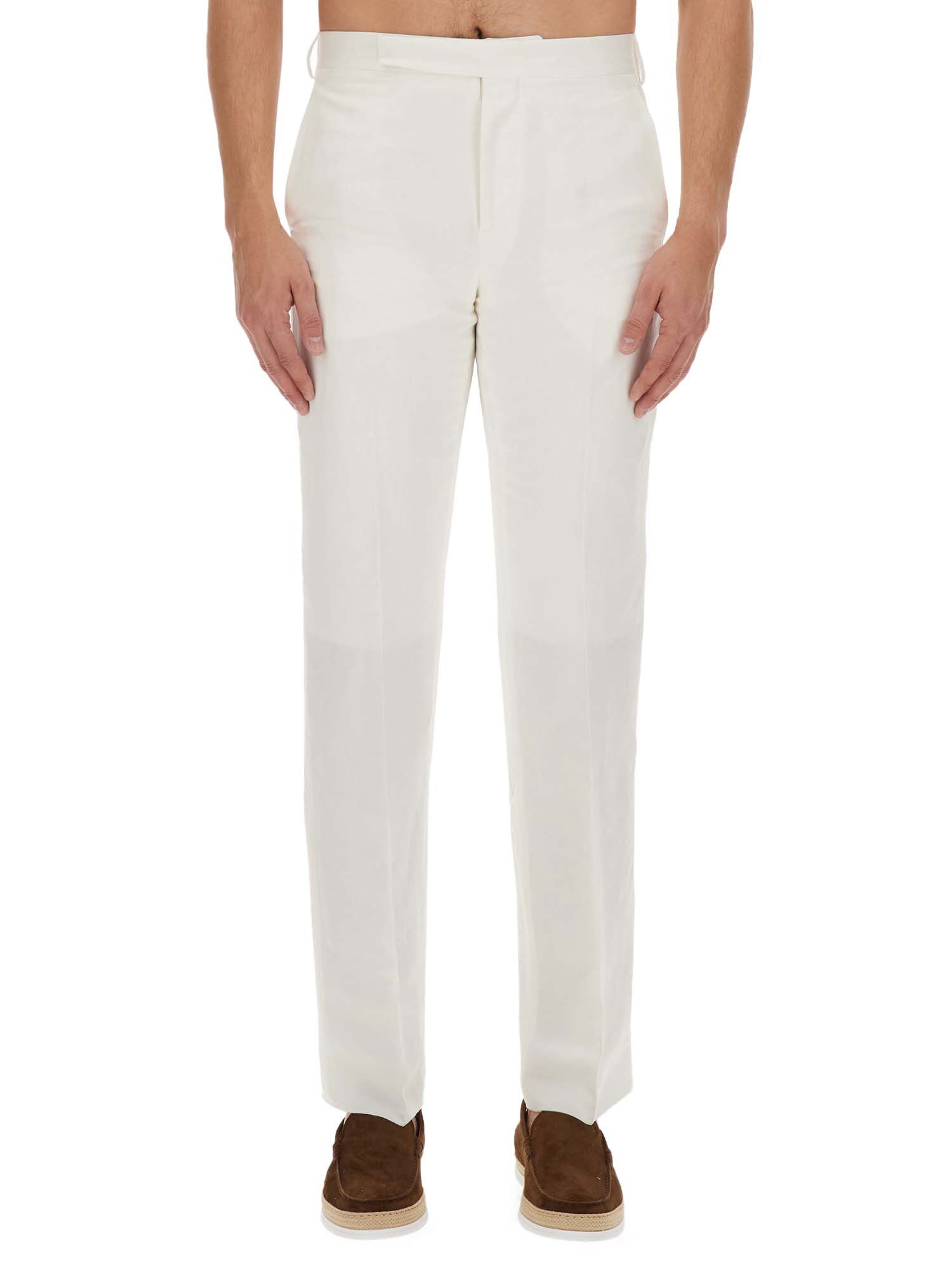 Shop Lardini Striaght Leg Pants In White