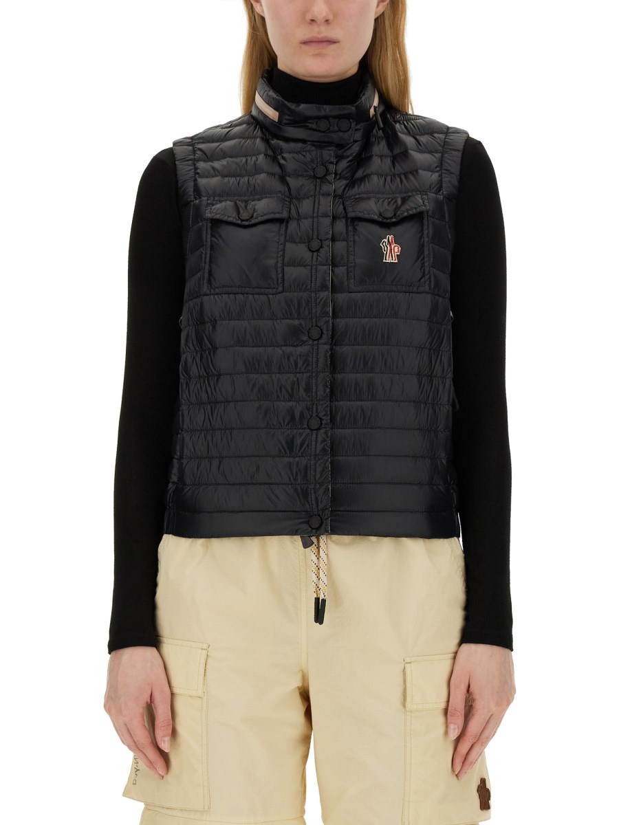 MONCLER GRENOBLE GILET IN NYLON IMBOTTITO CON LOGO