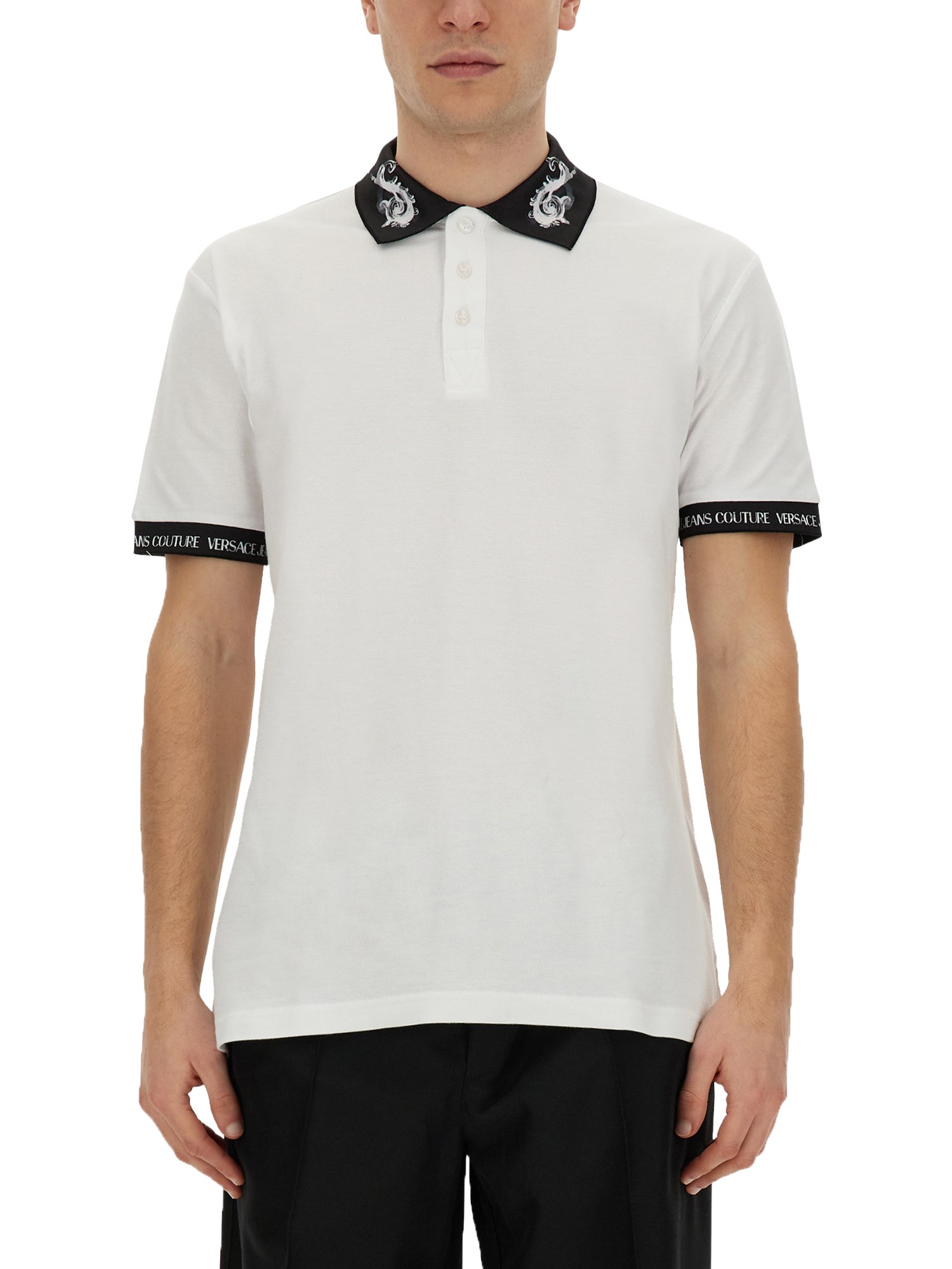 Versace Jeans Couture Polo With Logo In White