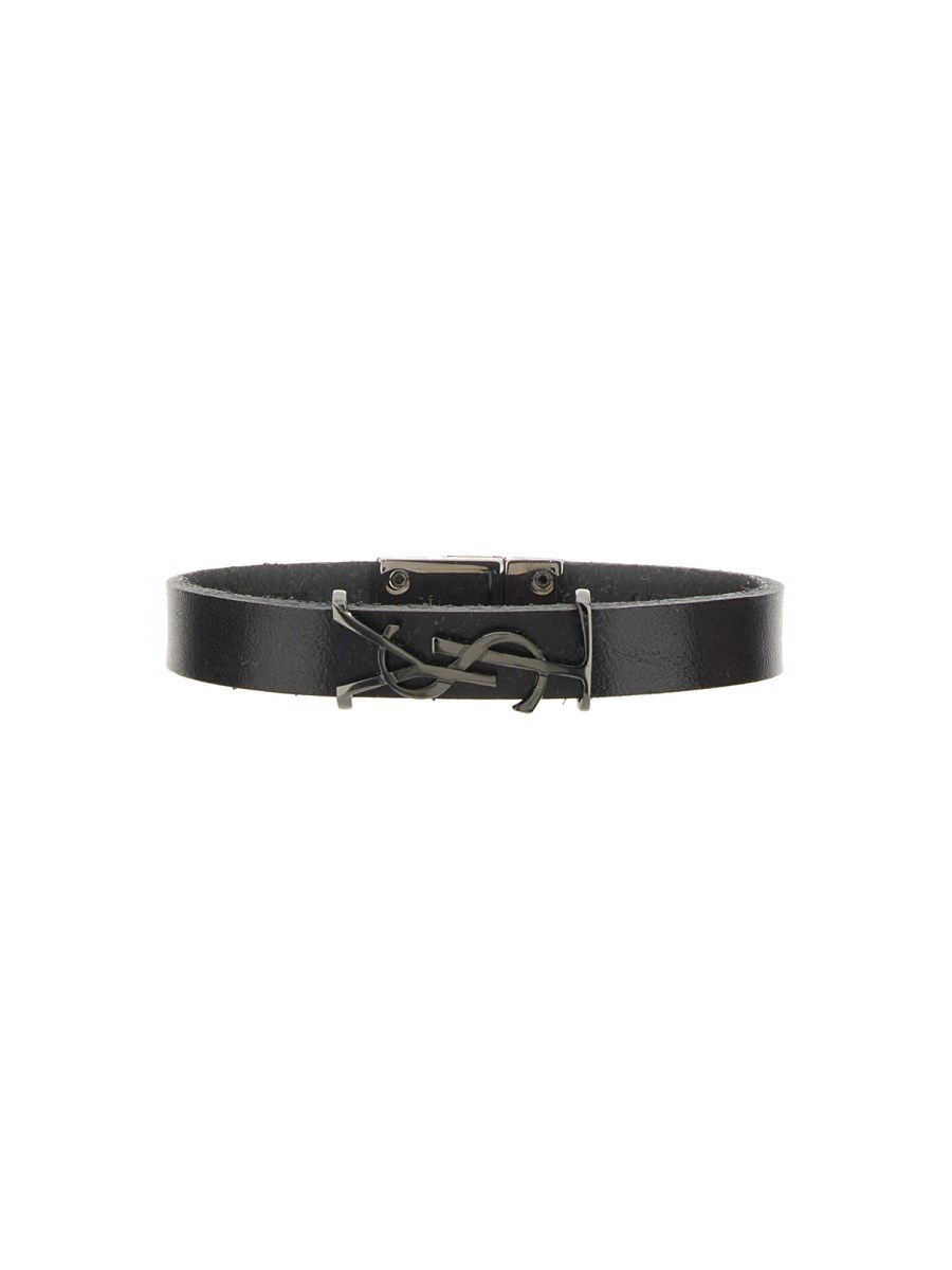 SAINT LAURENT BRACCIALE CASSANDRE IN PELLE E METALLO