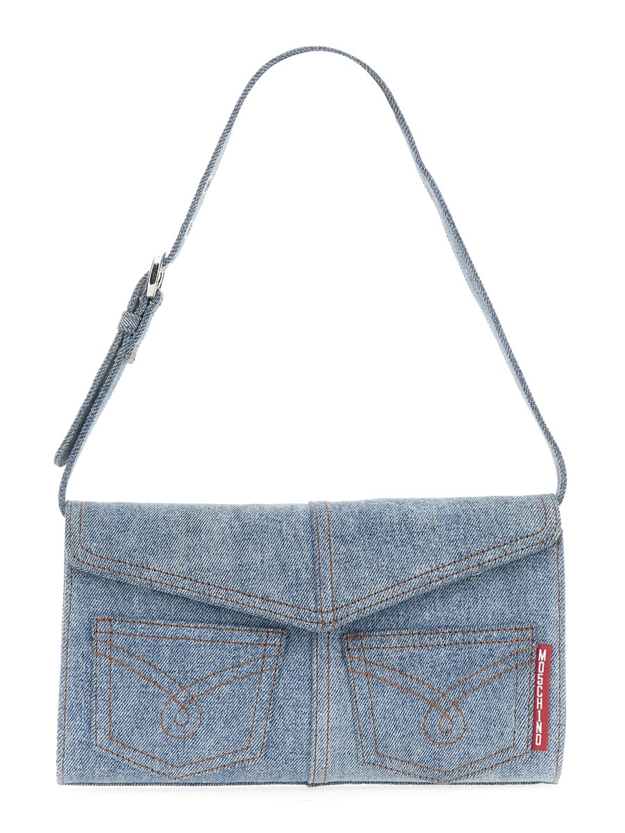 MOSCHINO JEANS COTTON DENIM BAG WITH LOGO Eleonora Bonucci