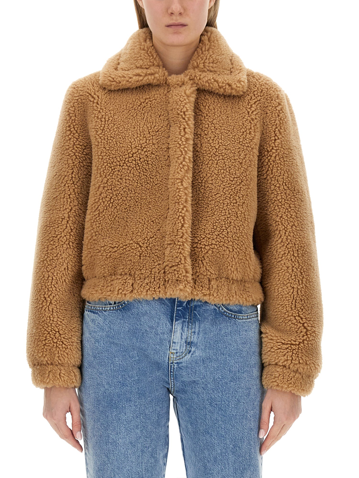 moschino jeans furry effect jacket