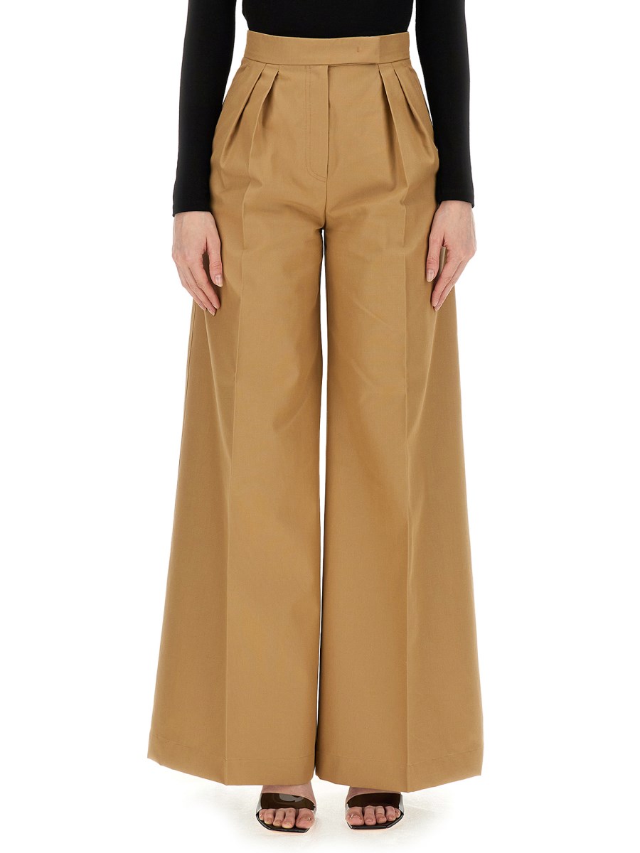 MAX MARA PANTALONE WIDE LEG IN COTONE