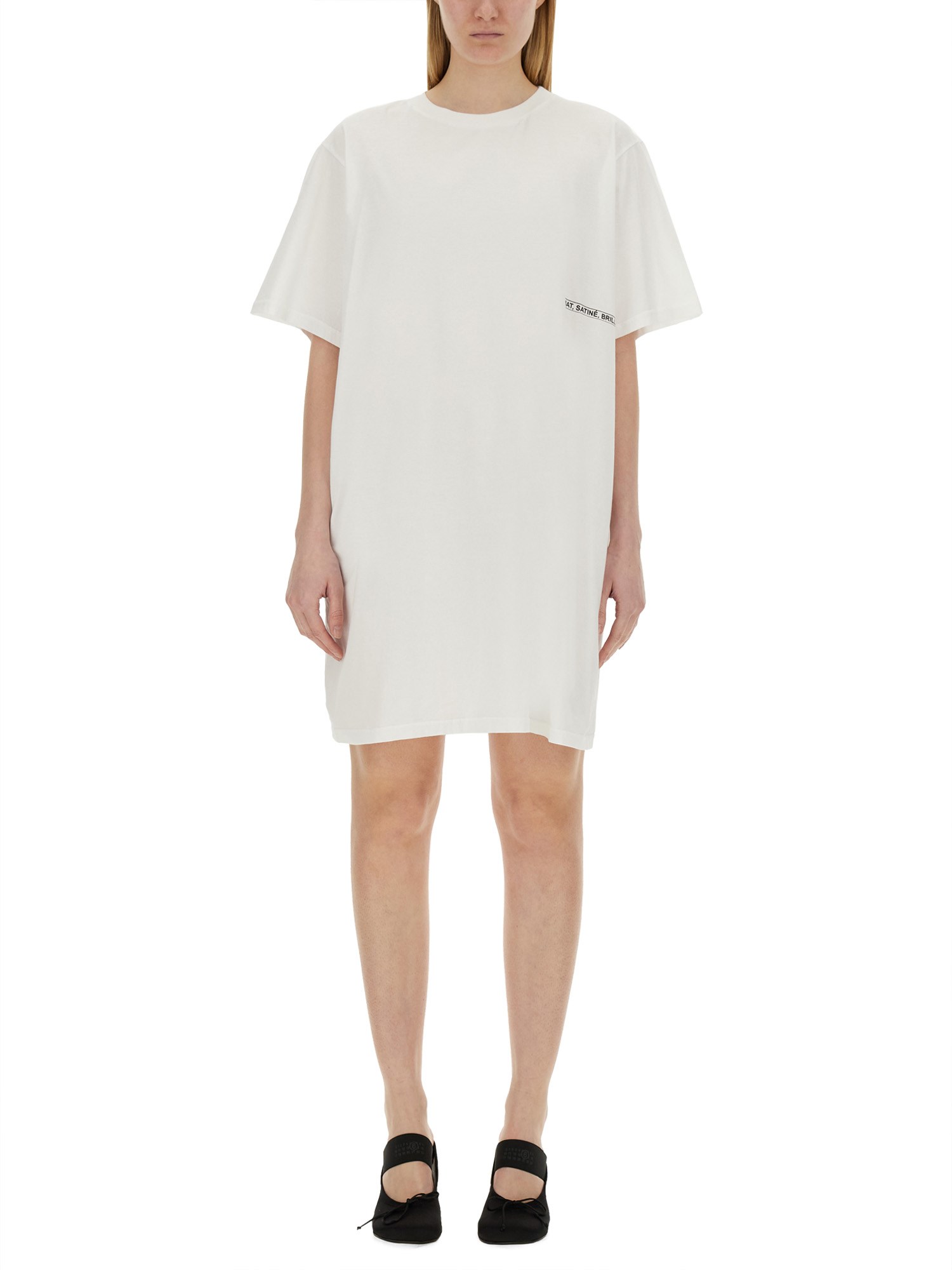 Shop Mm6 Maison Margiela T-shirt Dress In White