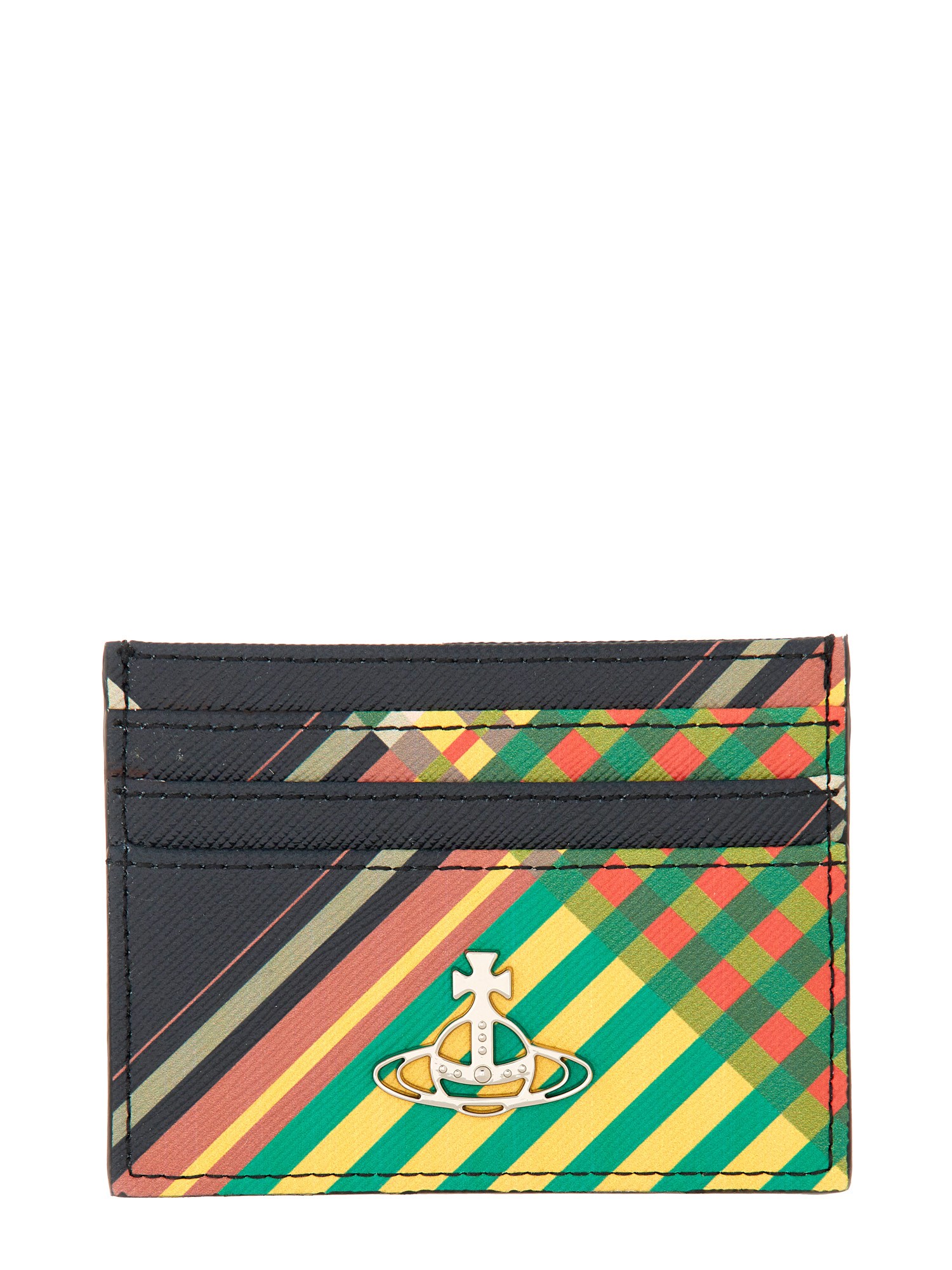 Shop Vivienne Westwood Card Holder With Logo In Multicolour