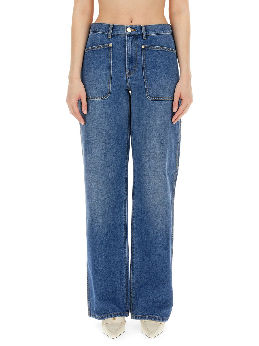 TORY BURCH JEANS CARGO IN DENIM DI COTONE