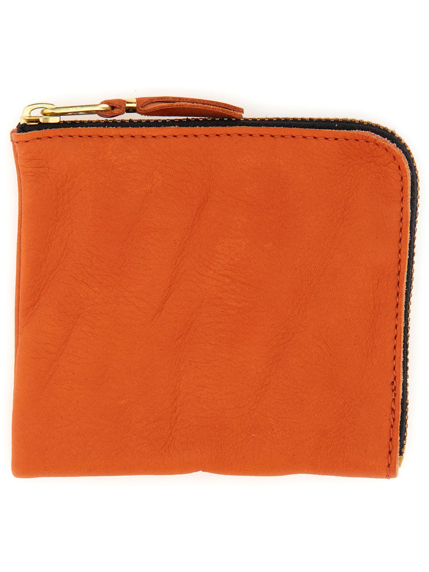 Shop Comme Des Garçons Leather Wallet In Orange