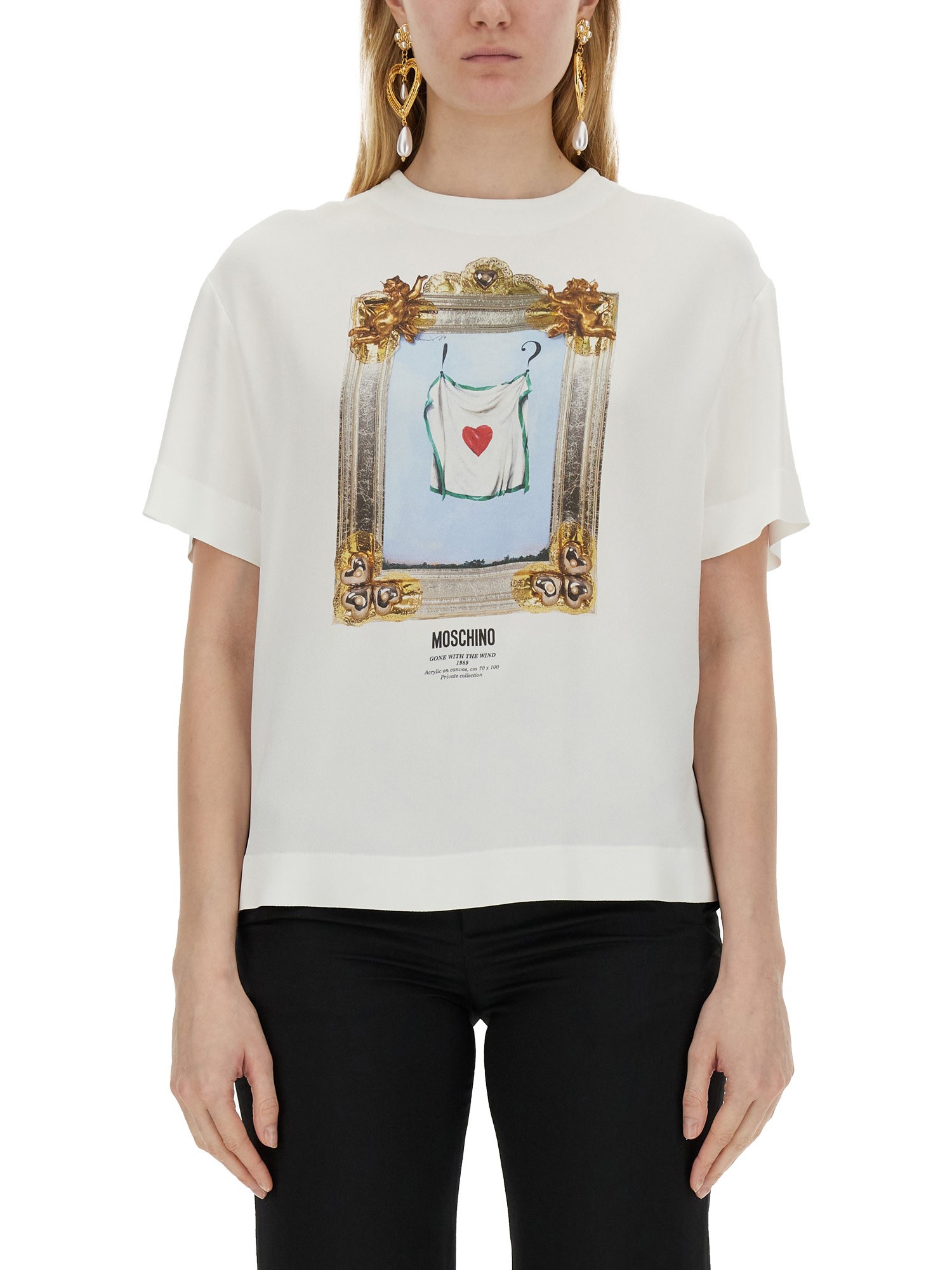 Shop Moschino "gone With The Wind" T-shirt In White