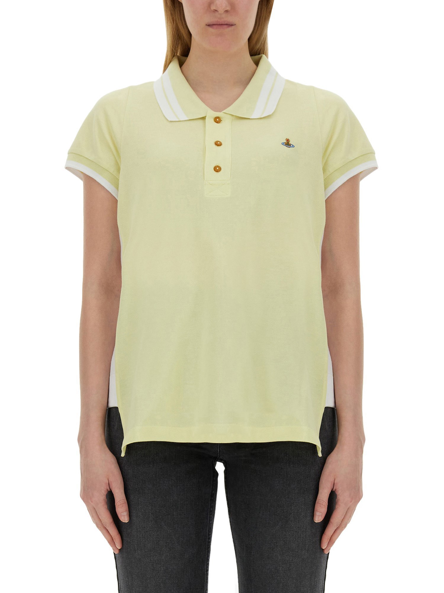 Shop Vivienne Westwood Cotton Polo In Yellow