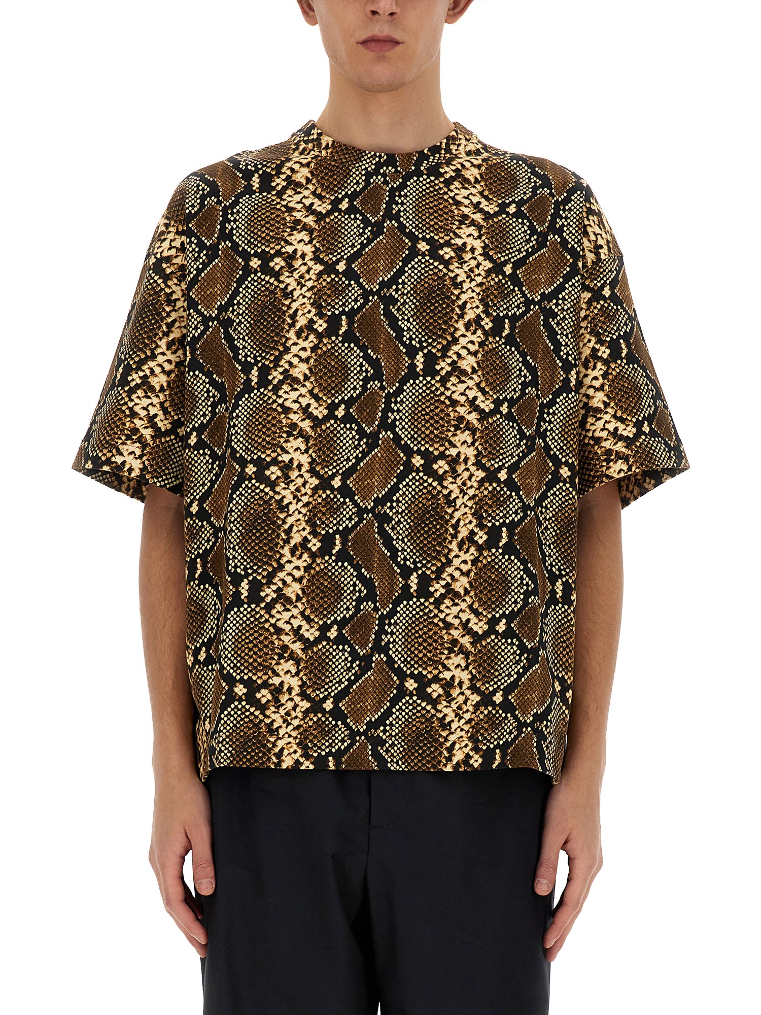 Shop Jil Sander T-shirt With Animal Pattern In Animalier