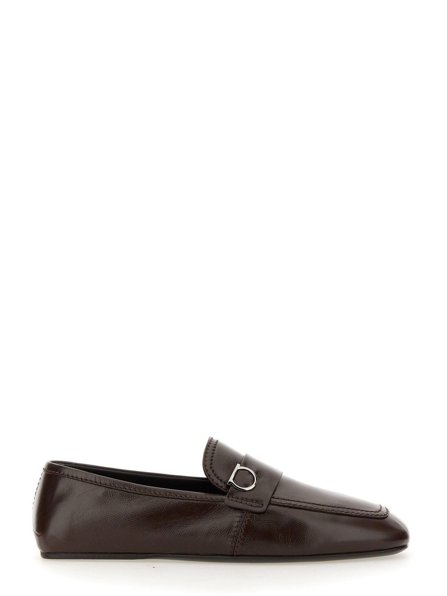 Shop Ferragamo Moccasin Ornament Gancini In Brown