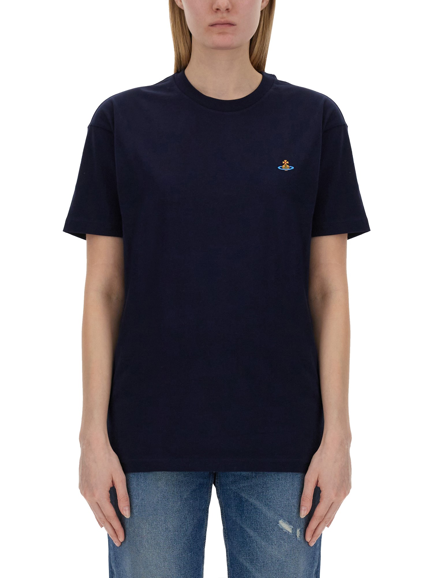 Shop Vivienne Westwood T-shirt With Logo In Blue