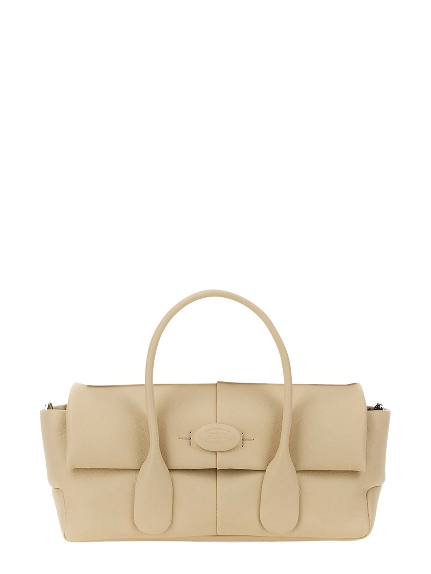 Shop Tod's Reverse Ew Flap Small "di Bag" Bag In White