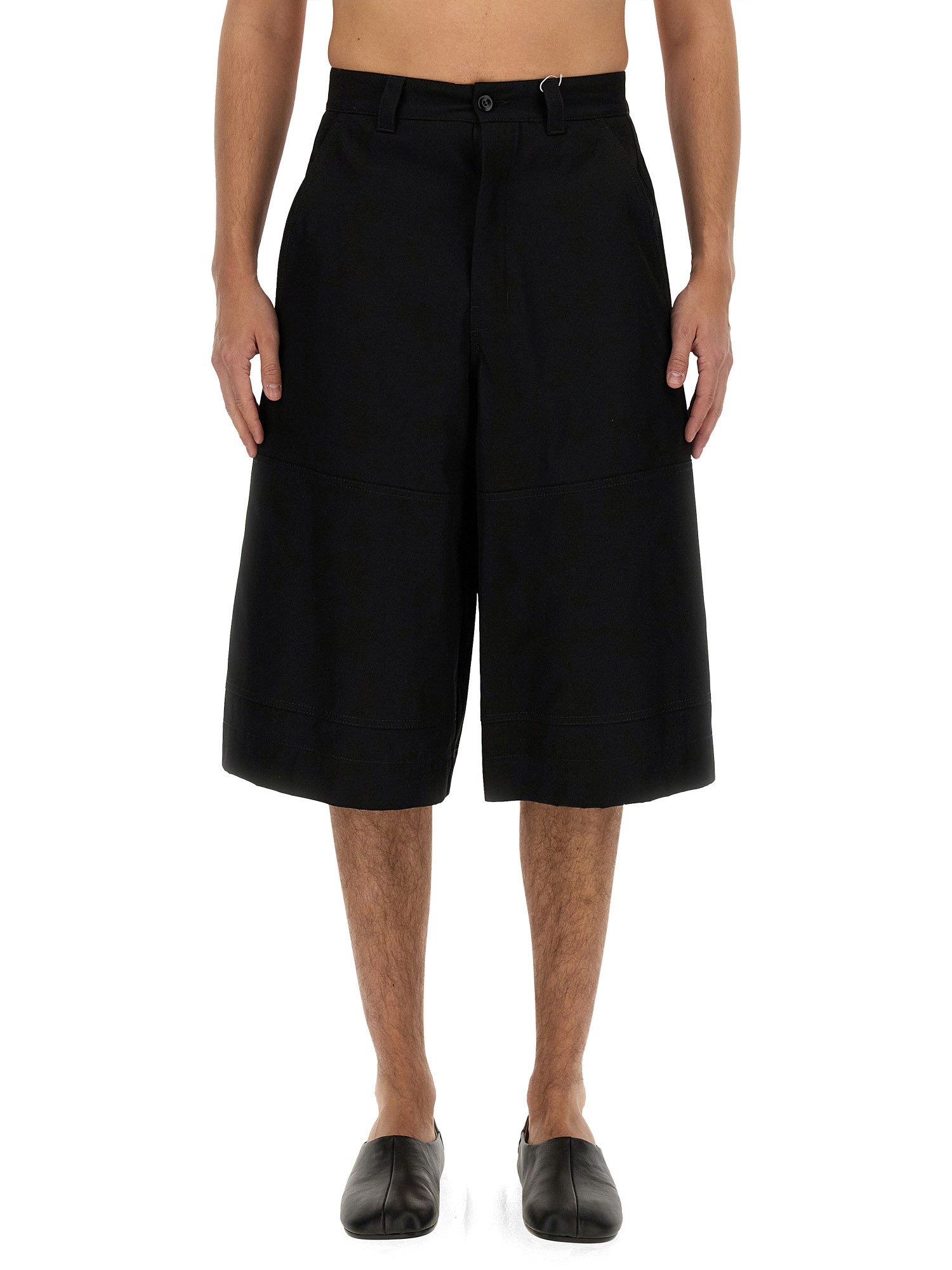 Shop Mm6 Maison Margiela Cotton Shorts In Black