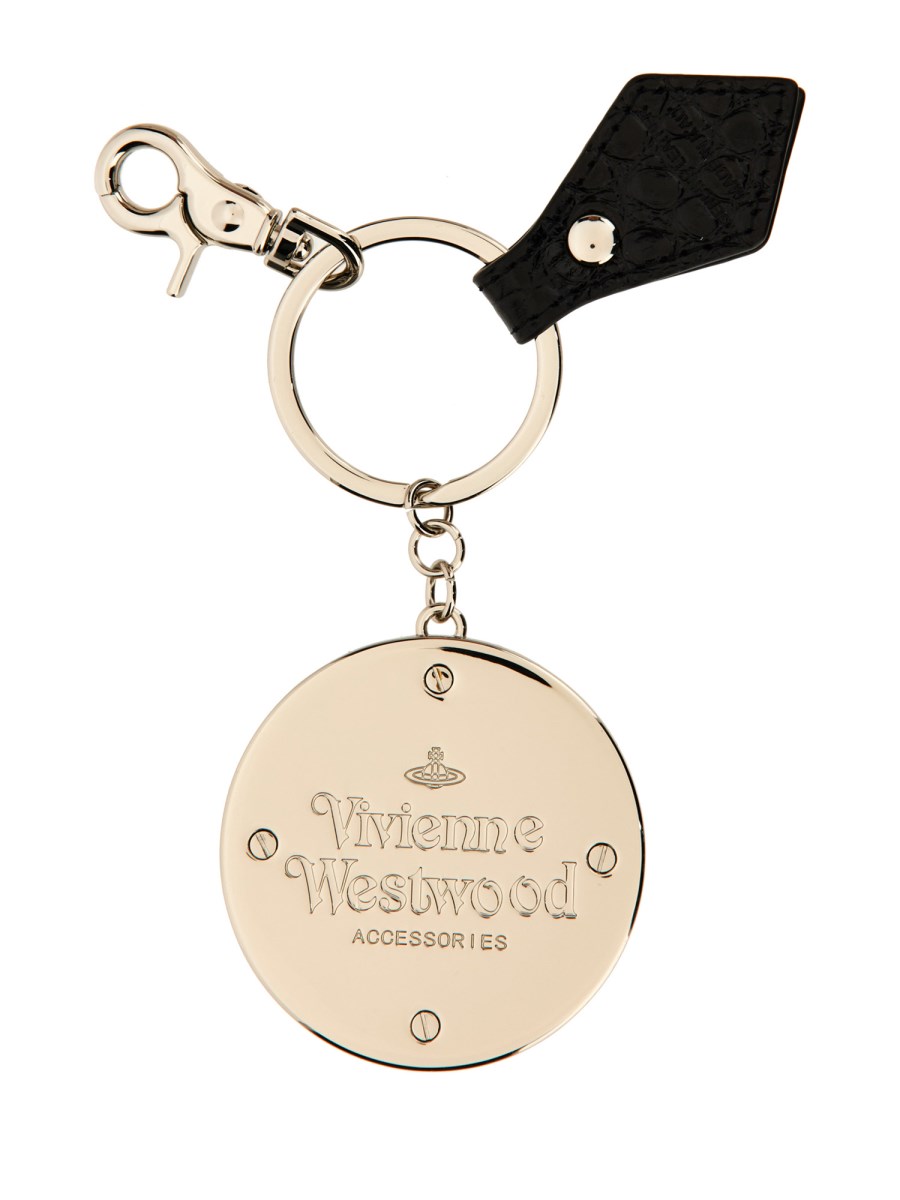 【VIVIENNE WESTWOOD】 24SS CROCODILE ORB KEYRING VIVIENNE WESTWOOD ORB Logo Crocodile Pattern Keychain Black
