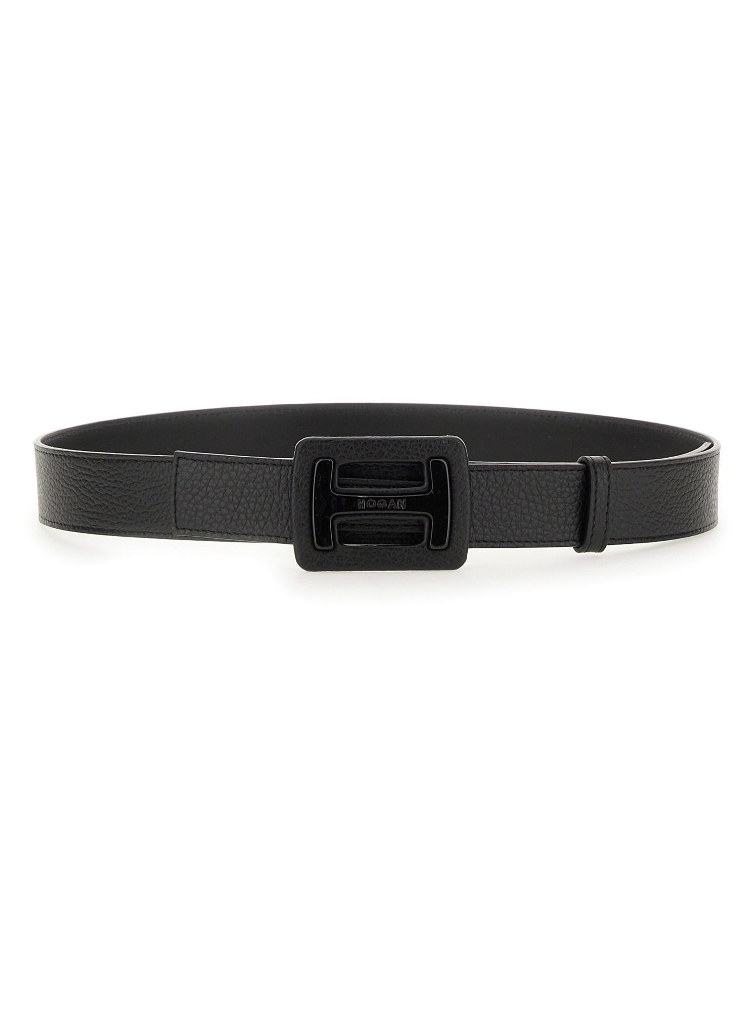 Shop Hogan Leather Belt In Black