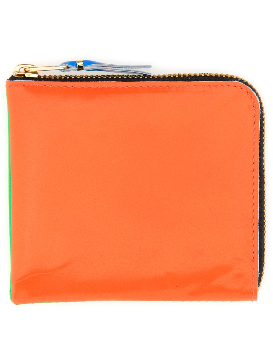 COMME DES GARCONS WALLET PORTAFOGLIO SUPER FLUO LINE IN PELLE