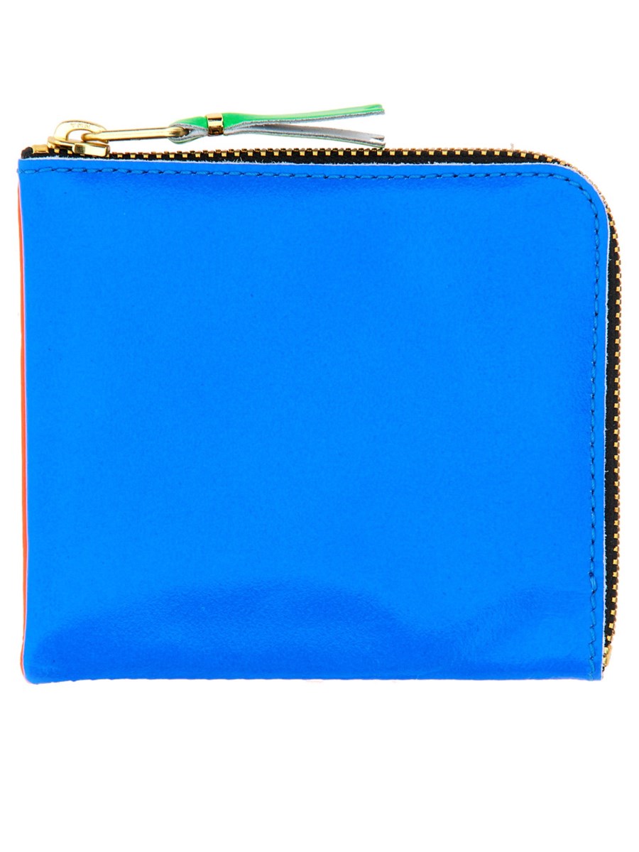 COMME DES GARCONS WALLET PORTAFOGLIO SUPER FLUO IN PELLE