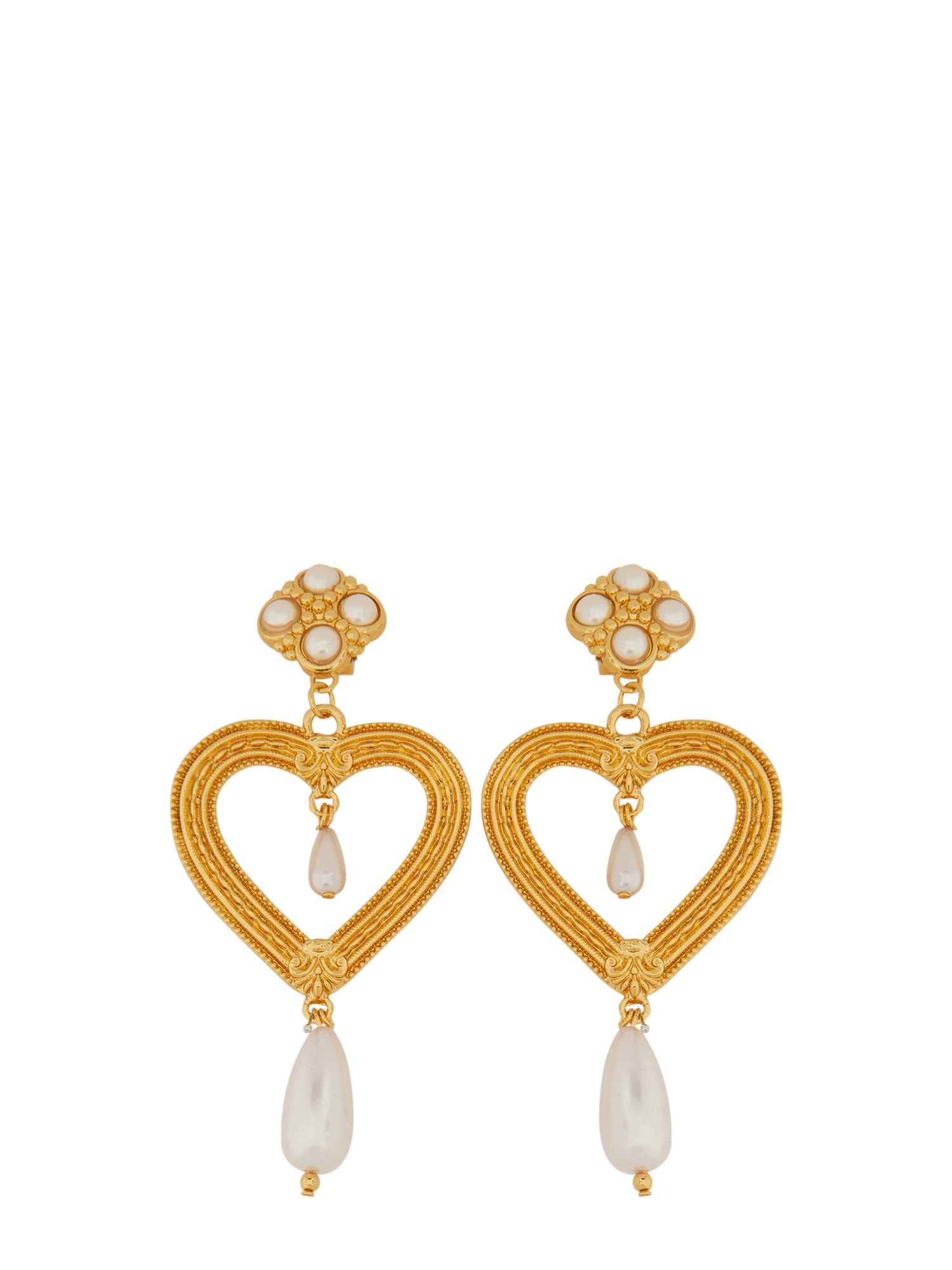 Shop Moschino Earrings "heart" In Multicolour