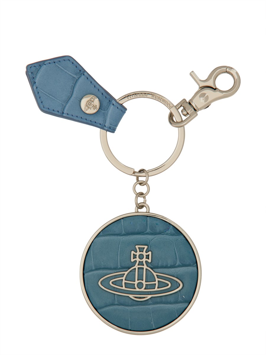 【VIVIENNE WESTWOOD】Crocodile Thin Line Orb Keyring Black VIVIENNE WESTWOOD - KEYCHAIN 