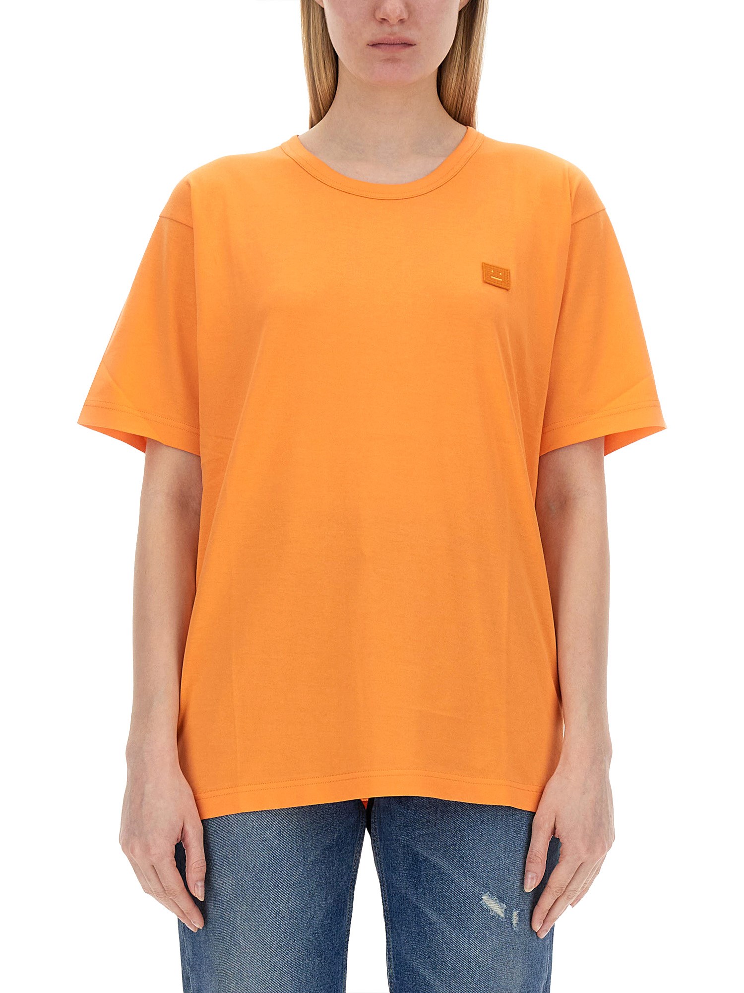 Shop Acne Studios T-shirt With Logo In Orange