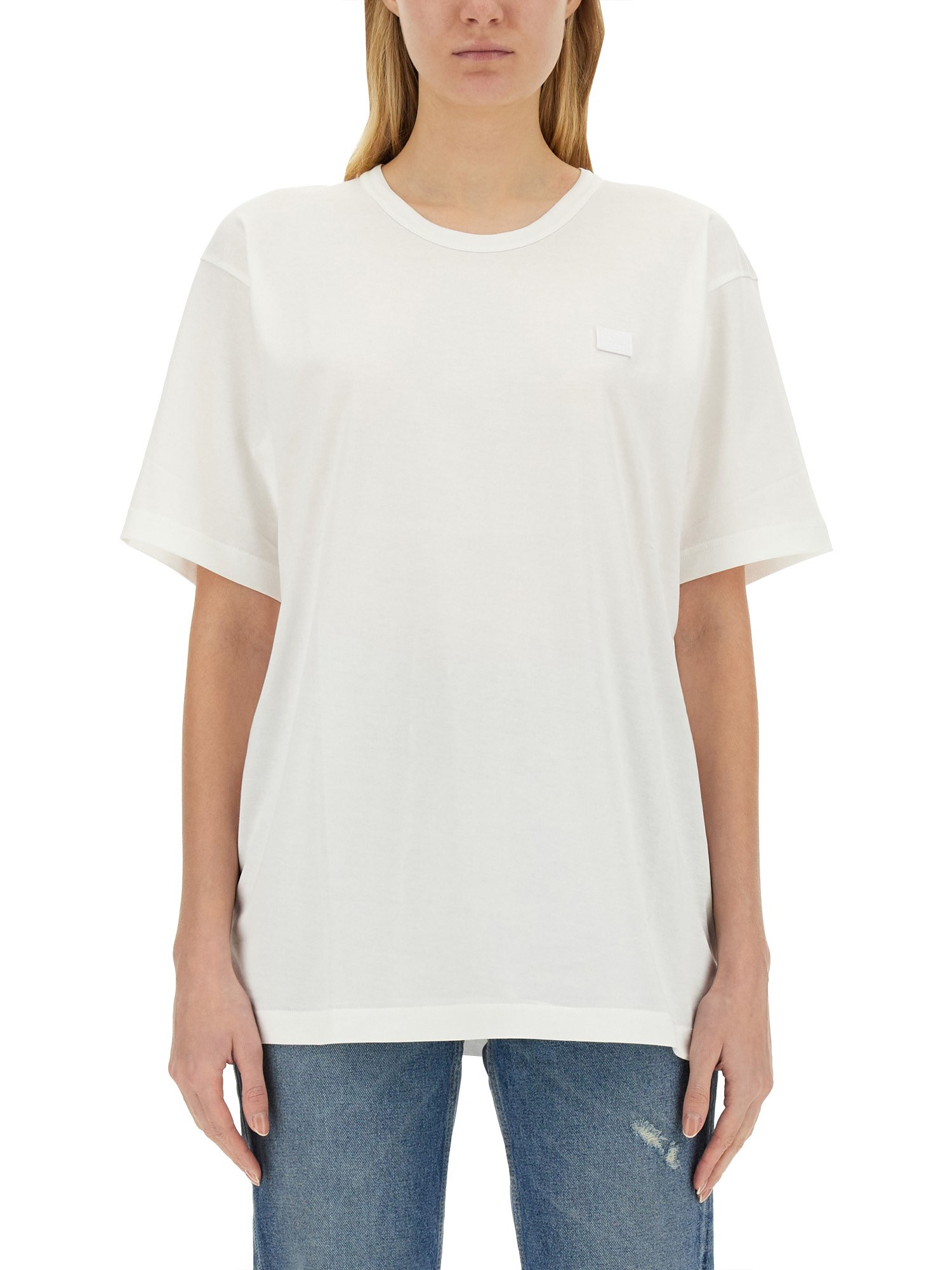 Shop Acne Studios T-shirt "face" In White