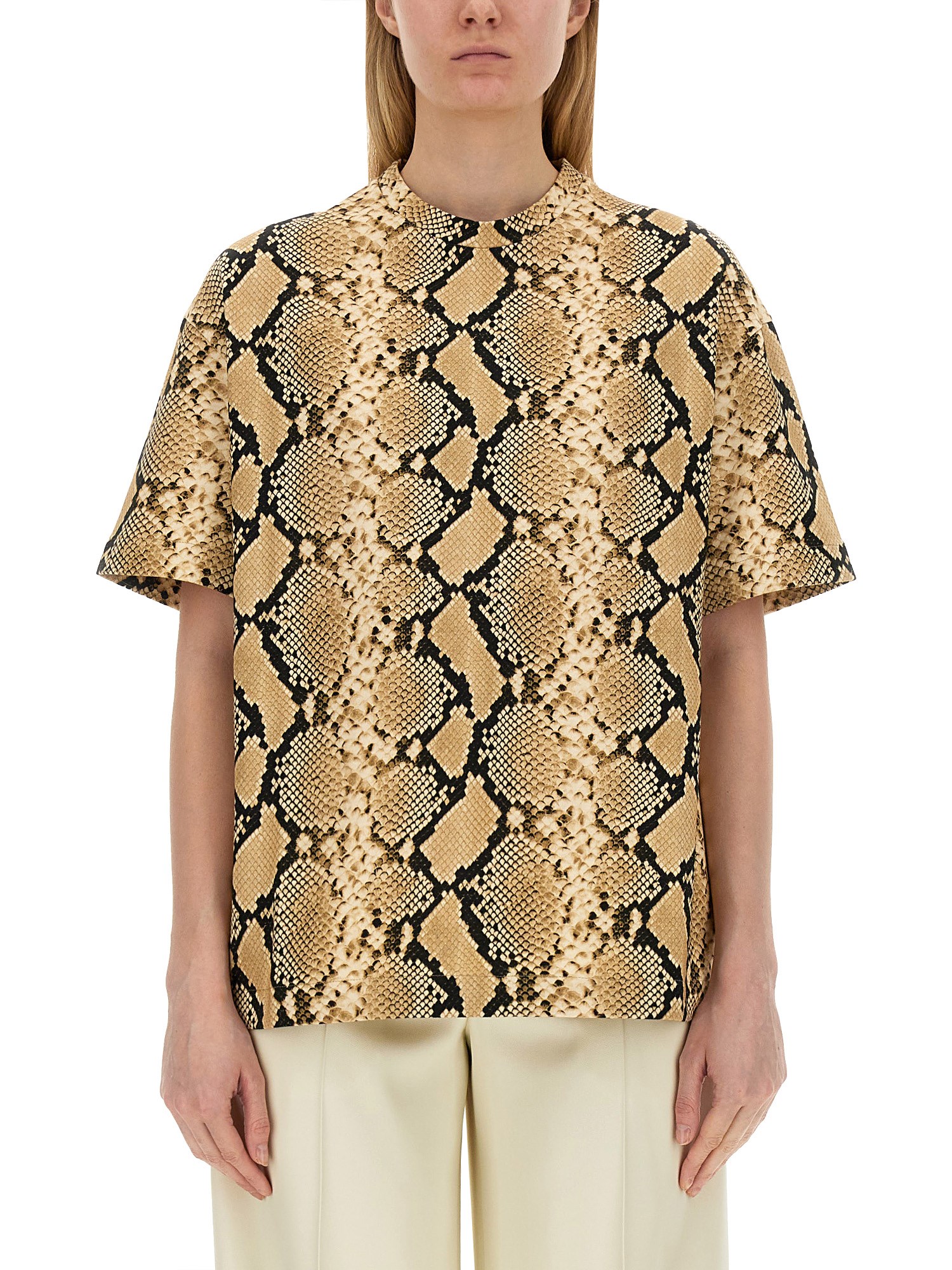 Shop Jil Sander T-shirt With Animal Pattern In Animalier