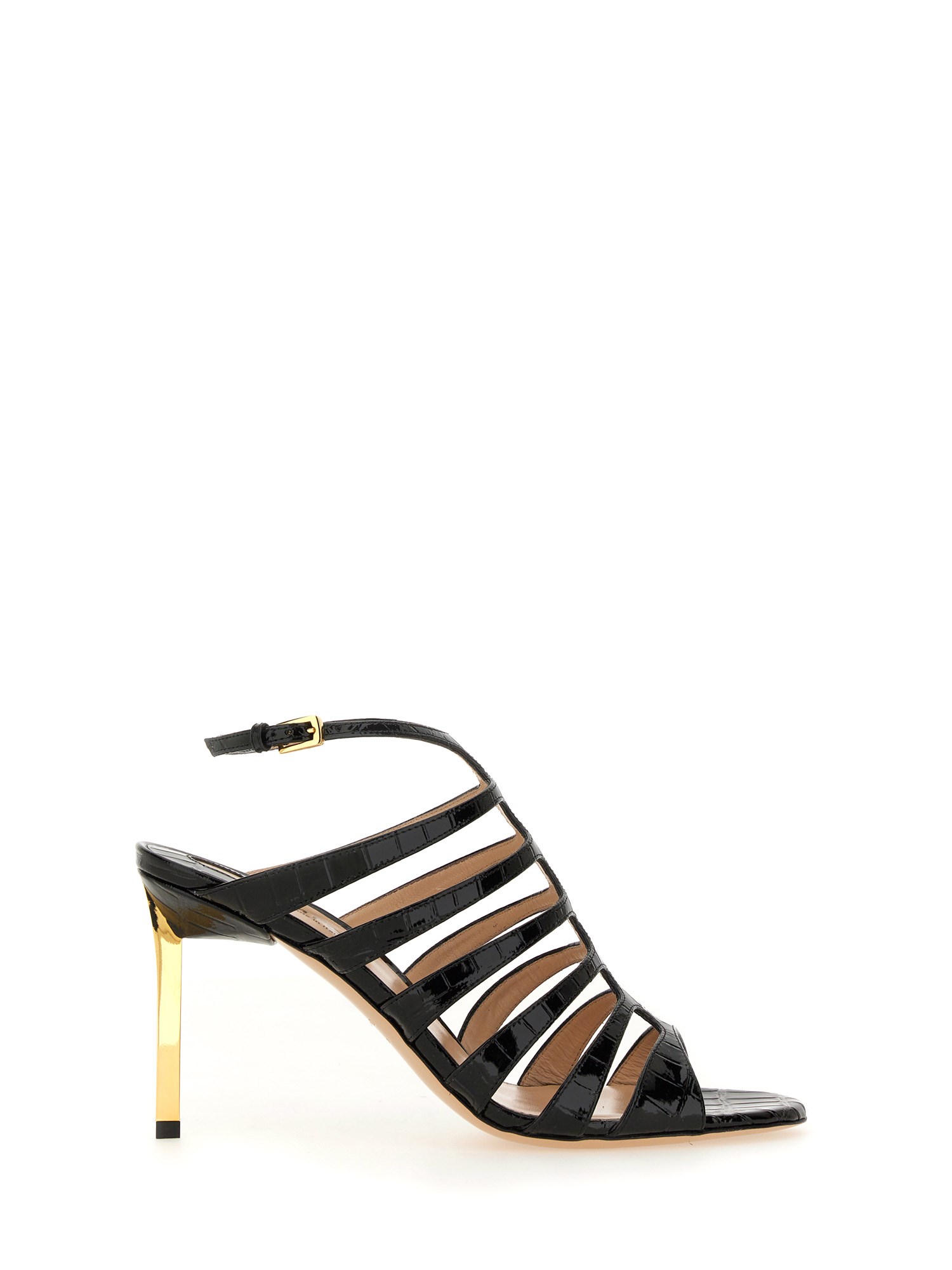 Shop Tom Ford Leather Sandal In Black